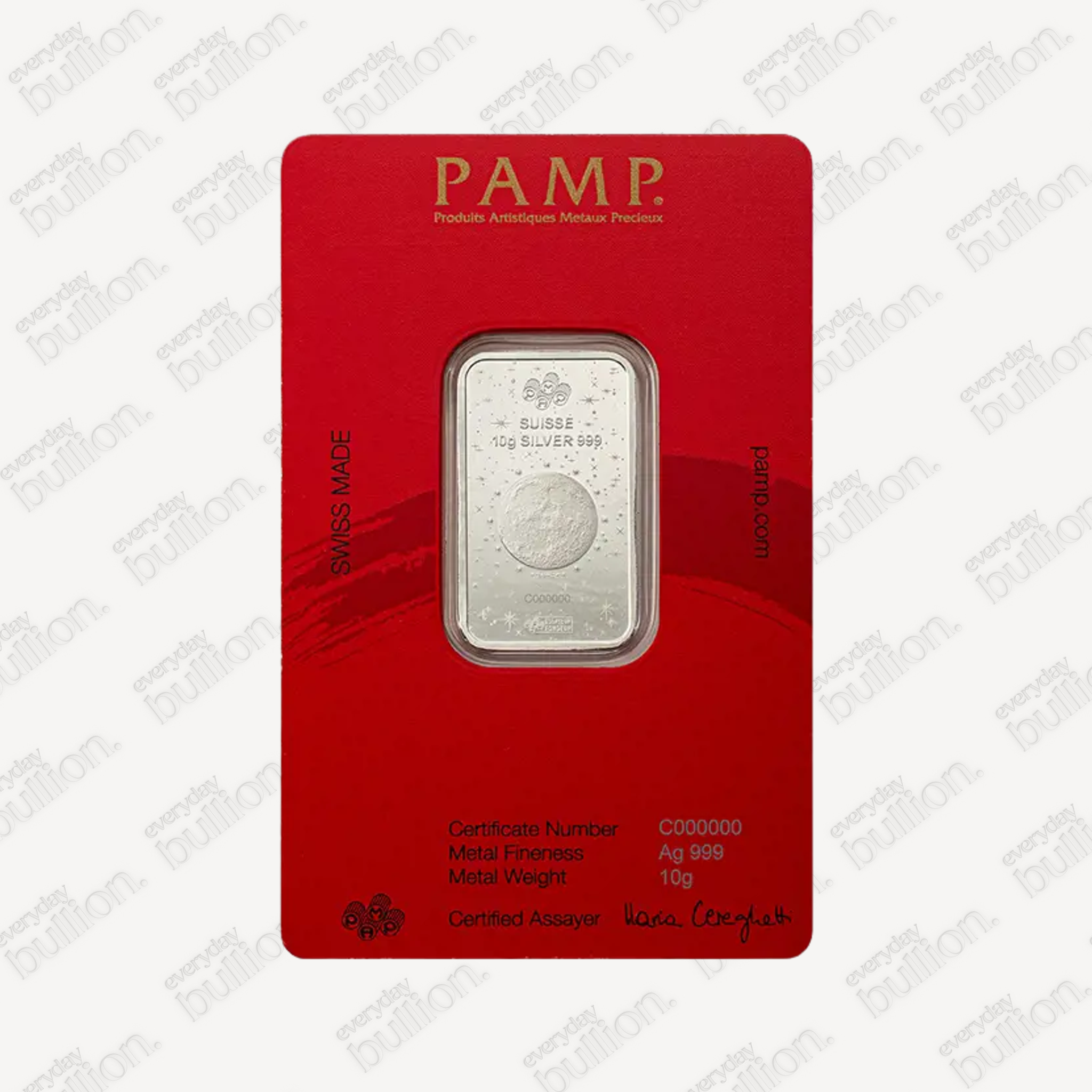Silver 10g Pamp Year of the Horse Bar in Assay w/ Sleeve