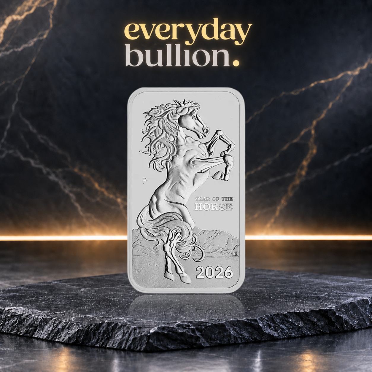 Year of the Horse 2026 1oz .9999 Fine Silver Rectangular Bullion Coin – Perth Mint