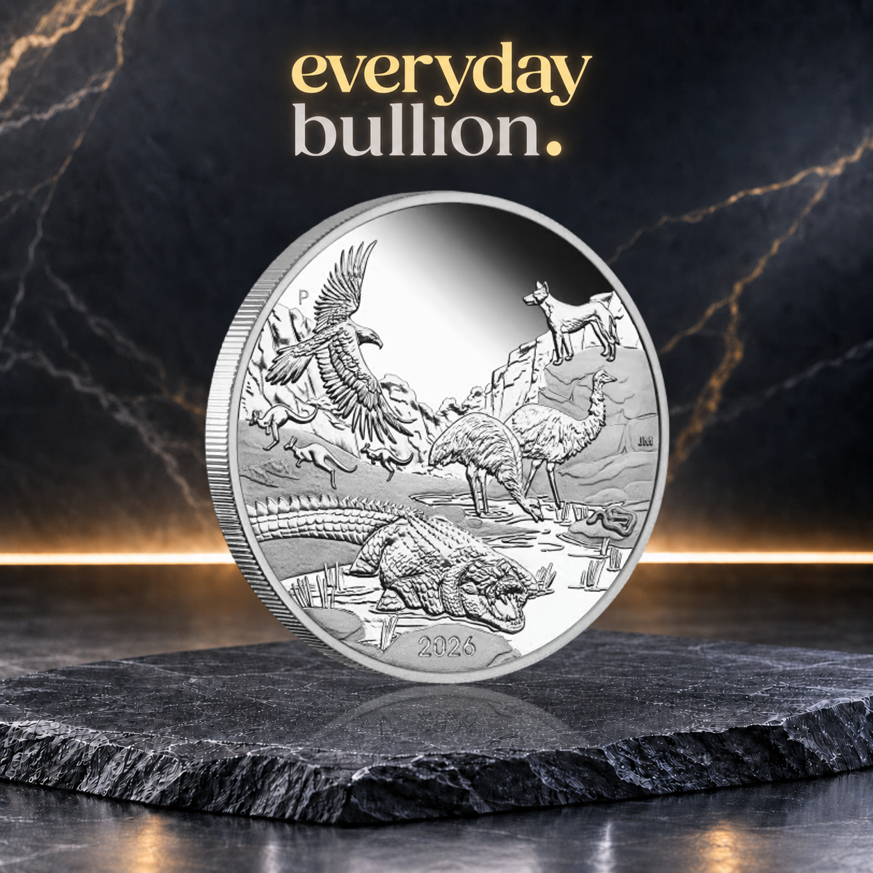 Wonders of Australia: The Outback 2026 1oz .9999 Fine Silver BU Coin in Capsule – Perth Mint