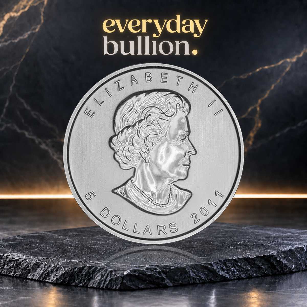 Canadian Maple Leaf 2011 $5 1oz .9999 Silver Bullion Coin – Canada – Royal Canadian Mint