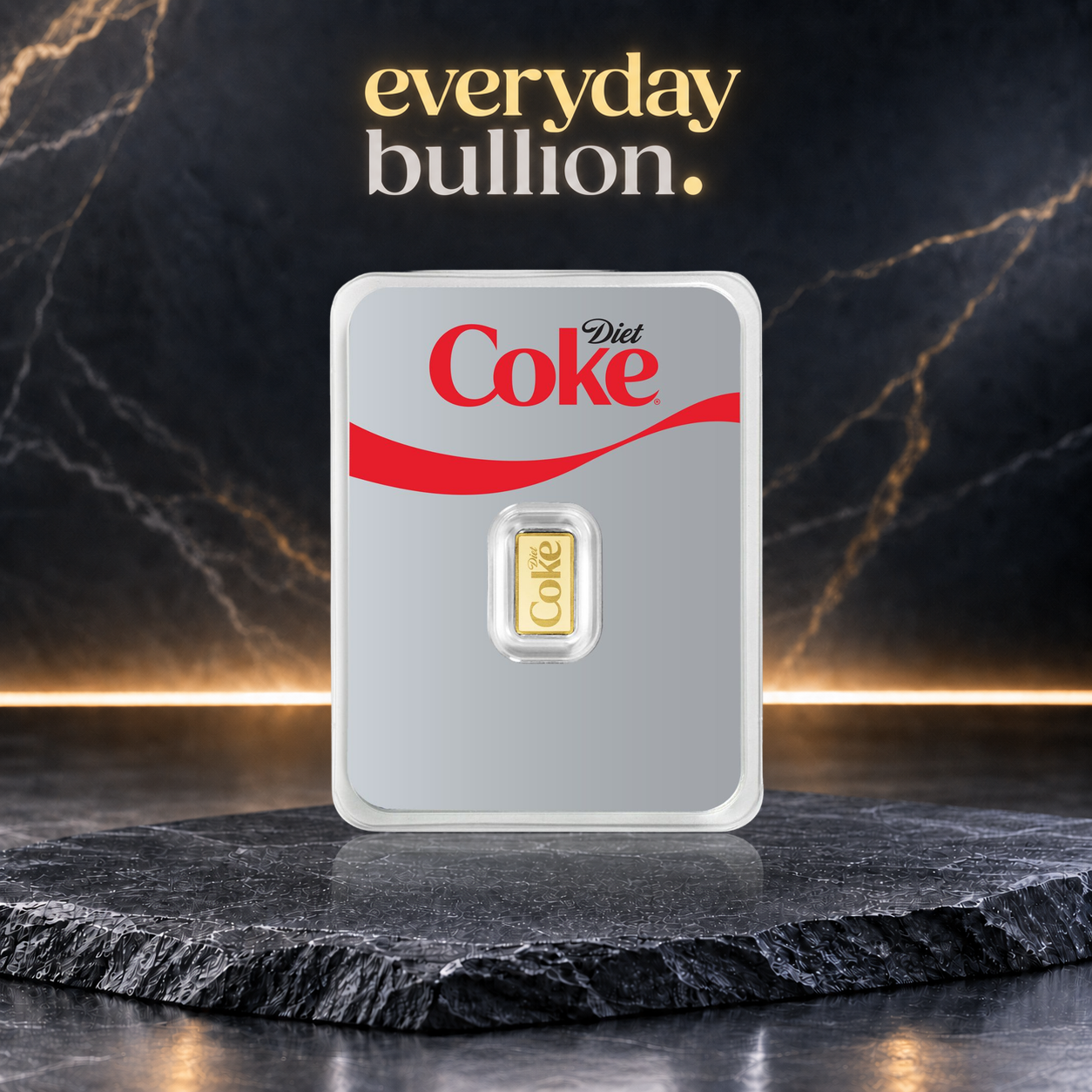 Diet Coke Coca-Cola® 1g .9999 Fine Gold Bar in CertiPAMP Assay