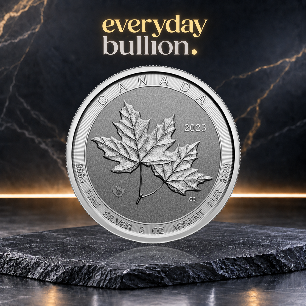 Canadian Twin Maples 2023 $10 2oz .9999 Silver Bullion Coin – Royal Canadian Mint