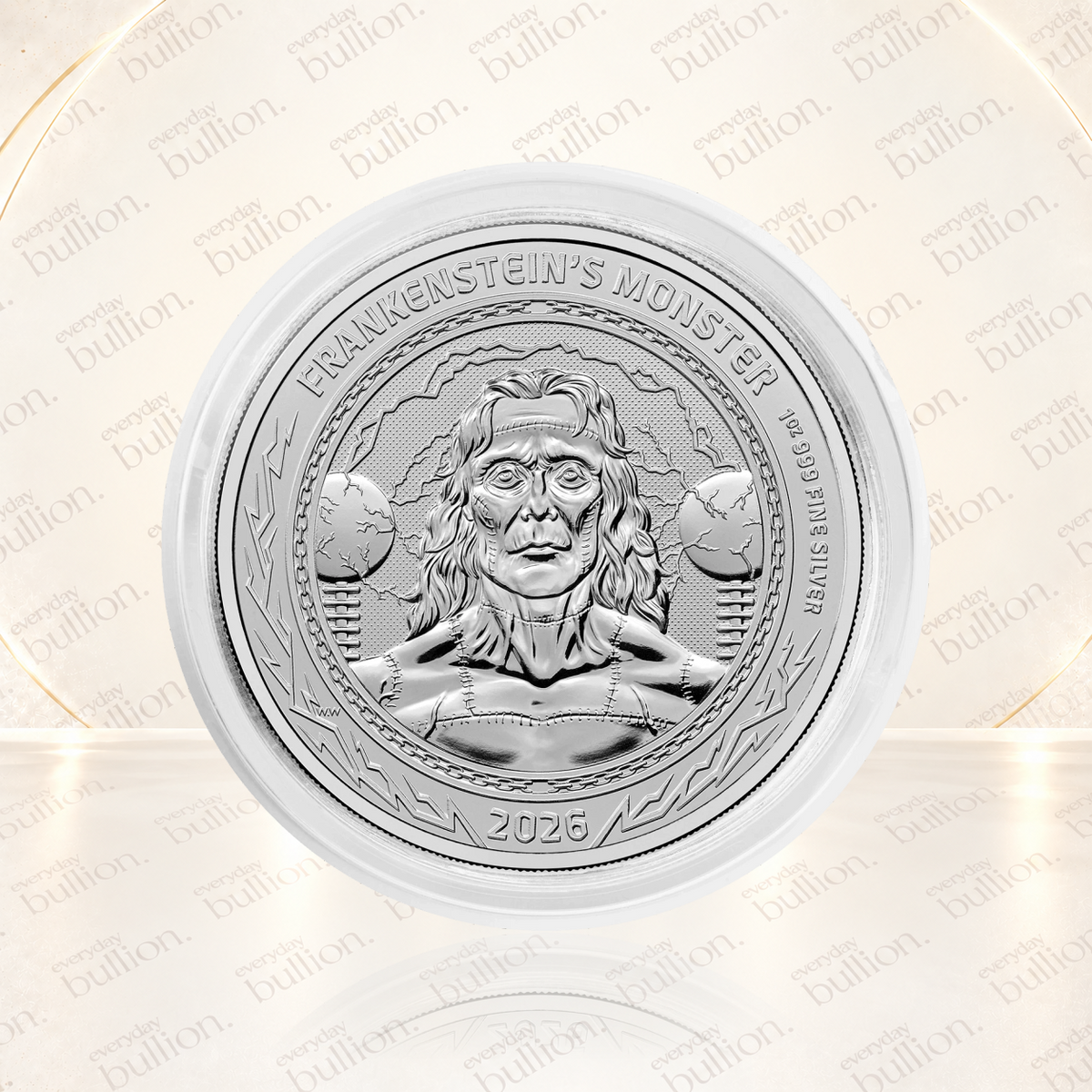 2026 Gothic Horror Frankenstein's Monster 1oz .999 Fine Silver Bullion Coin – United Kingdom – The Royal Mint