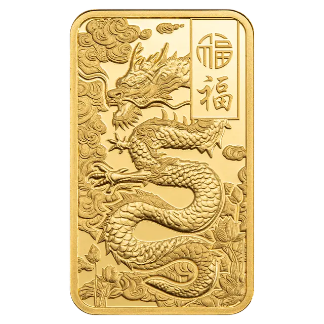 PAMP - 5 gram Gold Bar - Good Luck Yellow Dragon