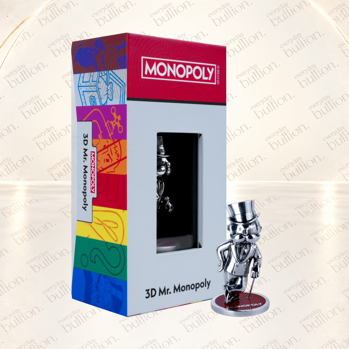 2026 Mr. Monopoly 3D $5 2oz .999 Silver Antiqued Shaped Coin – Samoa – MDM