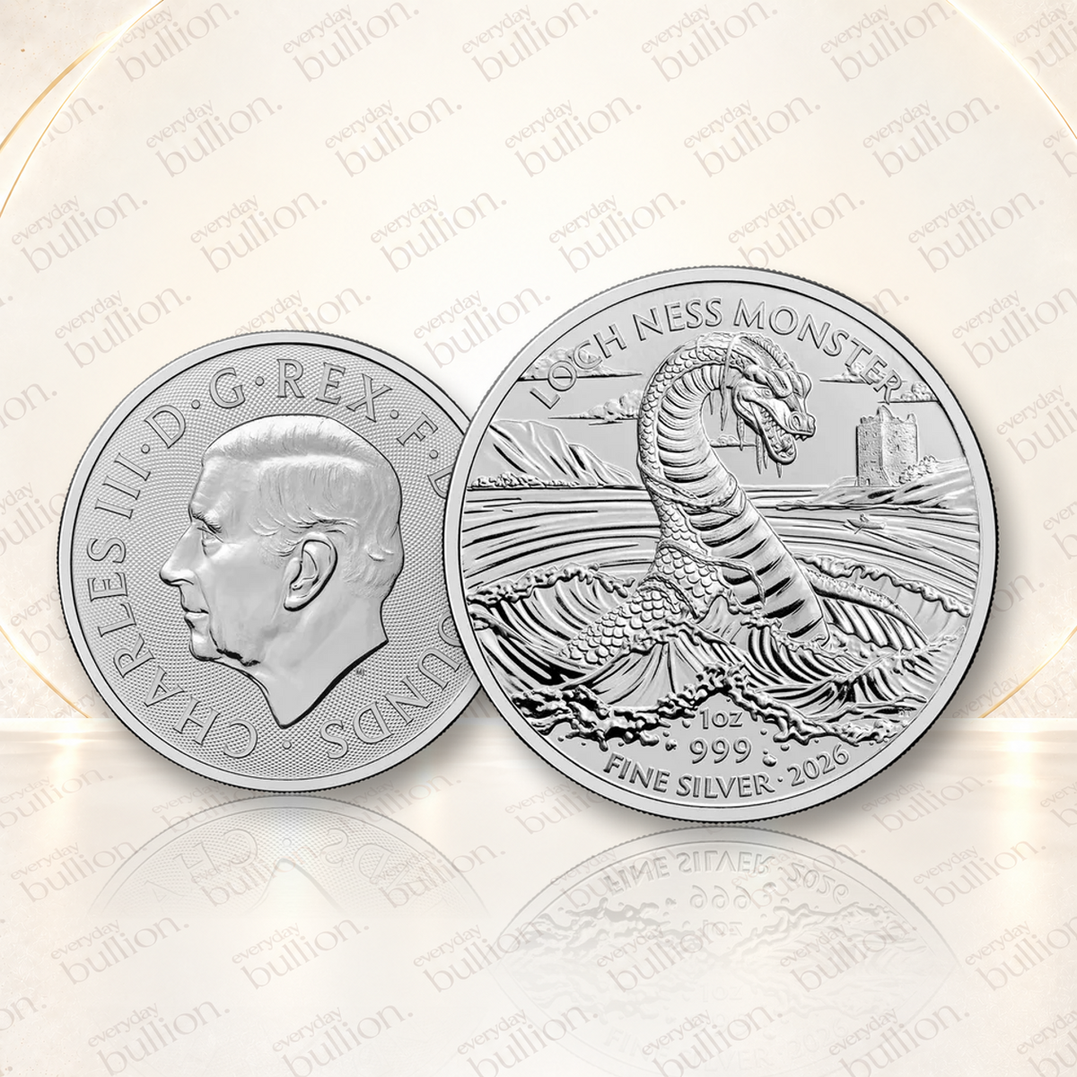 2026 Legendary Creatures Loch Ness Monster 1oz .999 Silver BU Coin in Capsule – United Kingdom – The Royal Mint