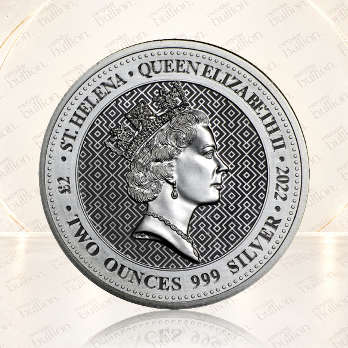 2022 St Helena The Queen's Virtues: Truth £2 2oz .999 Fine Silver Coin – Saint Helena – The East India Company