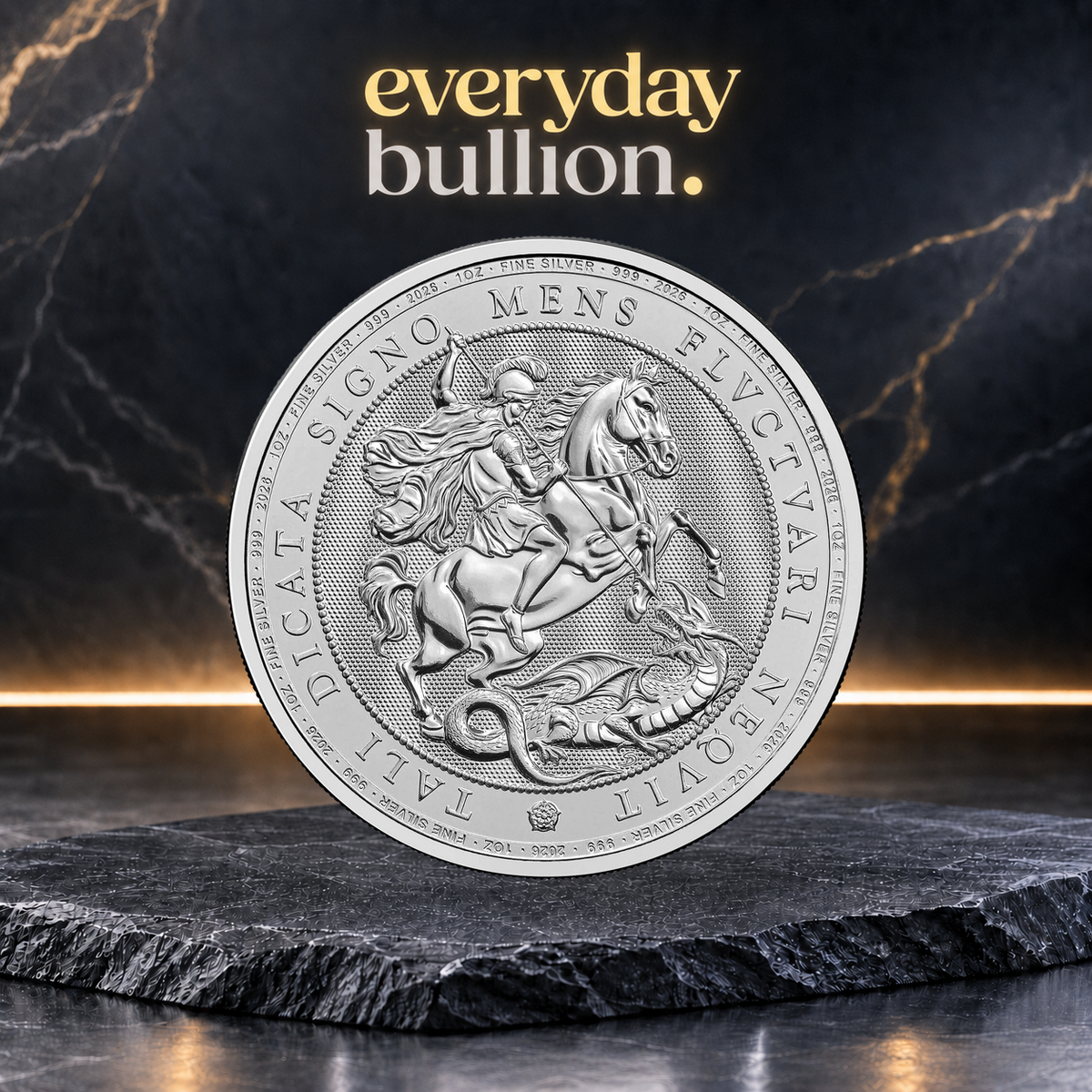 St George and the Dragon 2026 1oz .999 Fine Silver Bullion Coin in Capsule – The Royal Mint