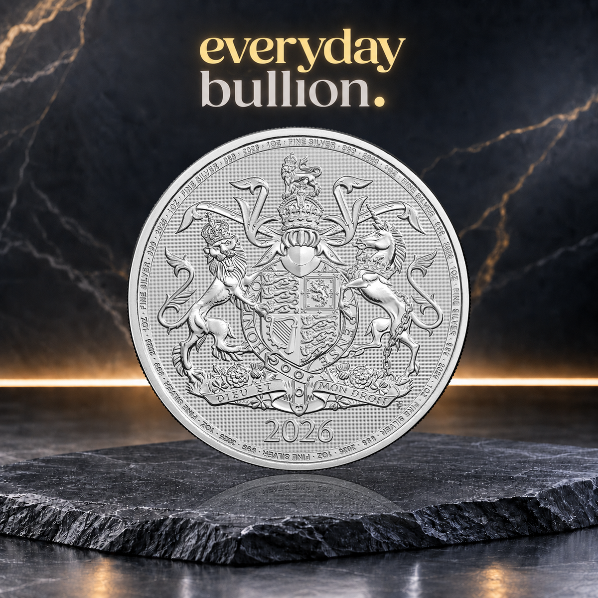 Royal Arms 2026 1oz .999 Fine Silver Bullion Coin – The Royal Mint