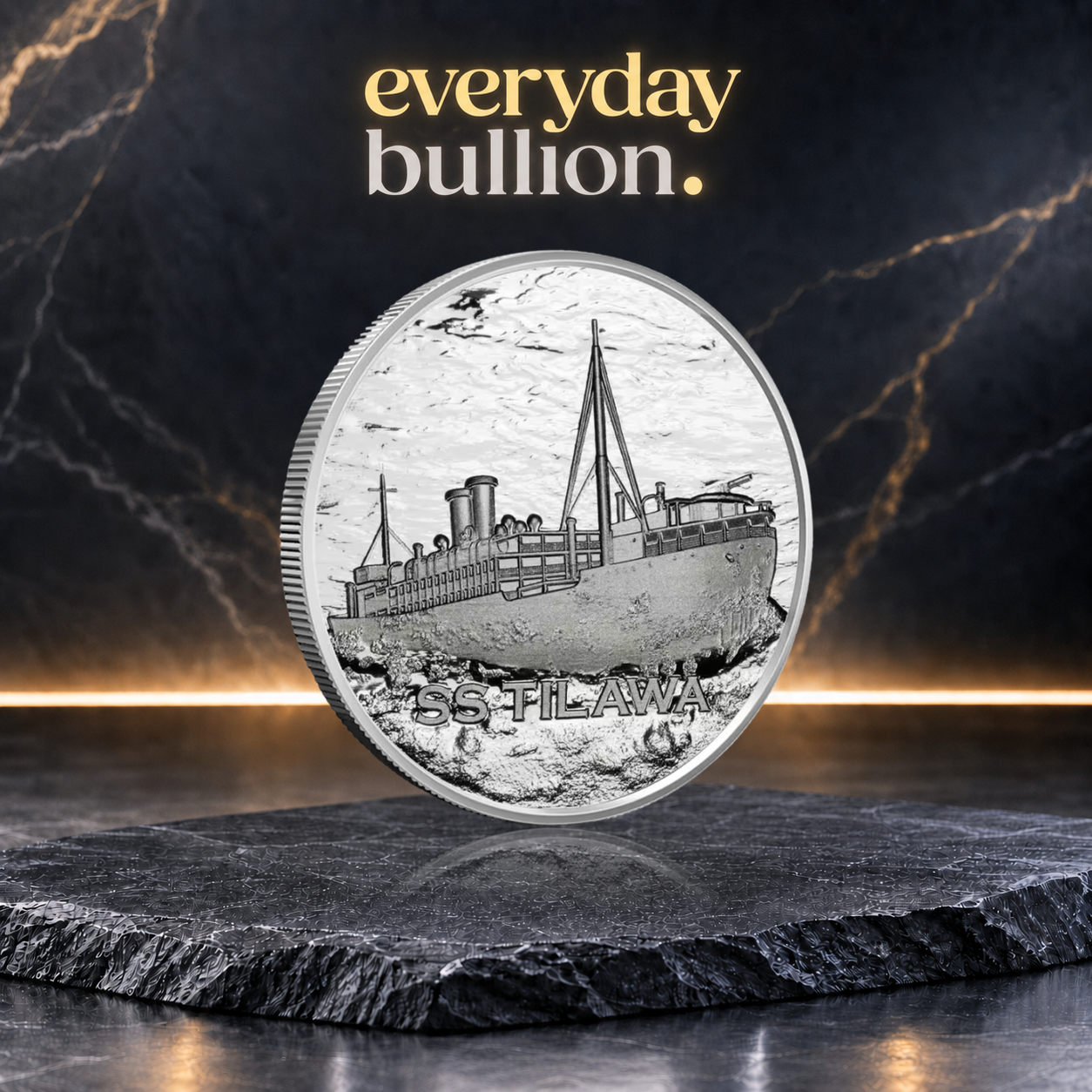 S.S. Tilawa Shipwreck Silver Voyage 1oz .999 Fine Silver Round