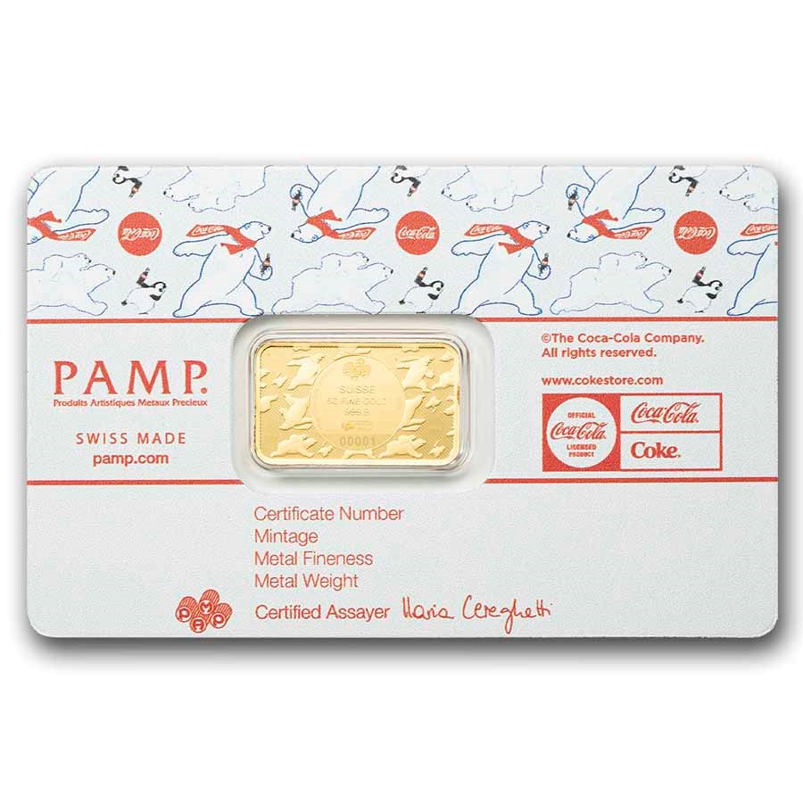 5 gram Gold Bar - PAMP Coca-Cola® Polar Bear & Friends