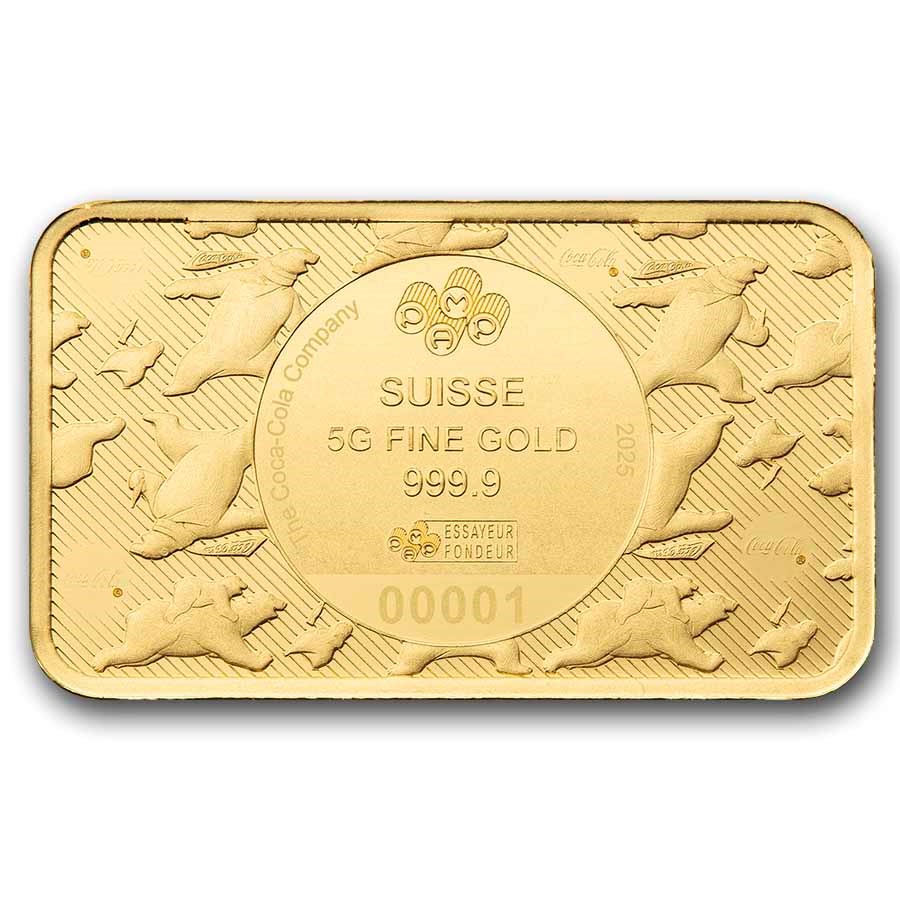 5 gram Gold Bar - PAMP Coca-Cola® Polar Bear & Friends