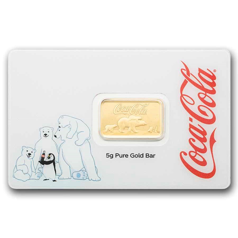 5 gram Gold Bar - PAMP Coca-Cola® Polar Bear & Friends