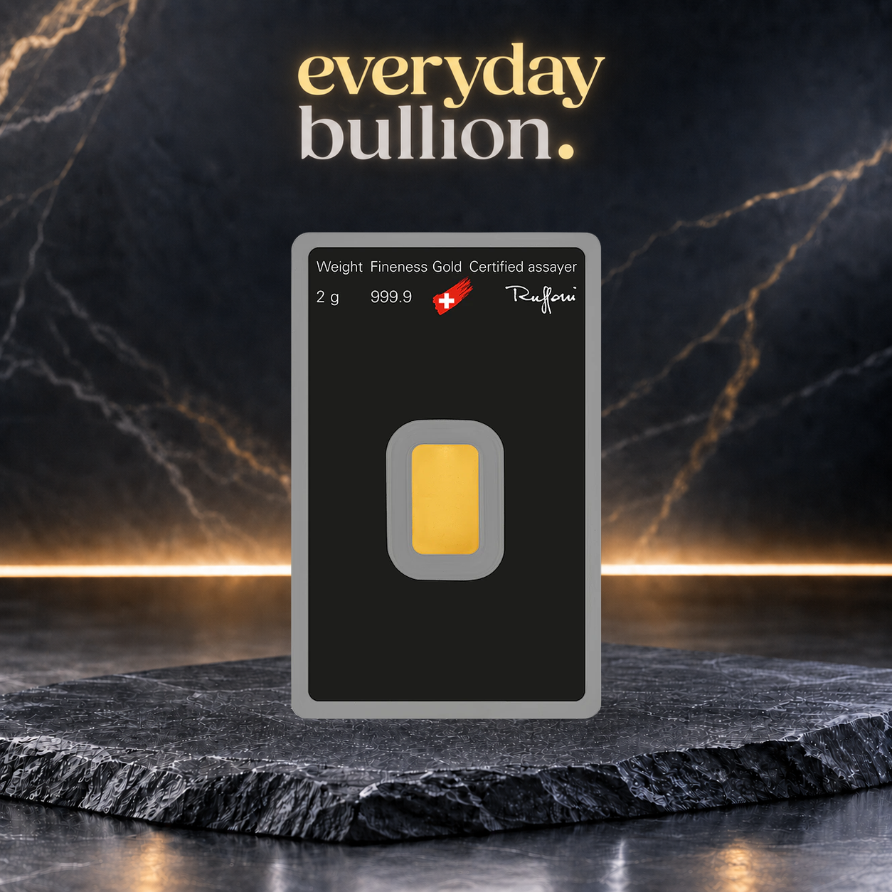 2g .9999 Fine Gold Bullion Bar in Assay – Argor-Heraeus