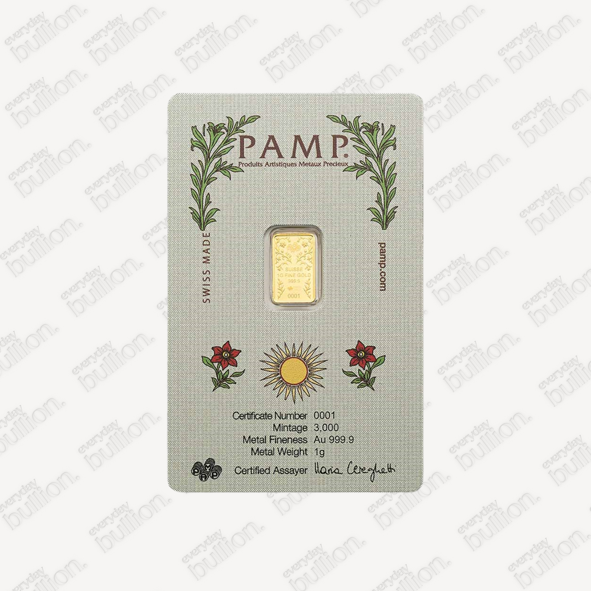 PAMP Suisse Una & The Lion (In Assay w/ Sleeve) 1gram Gold