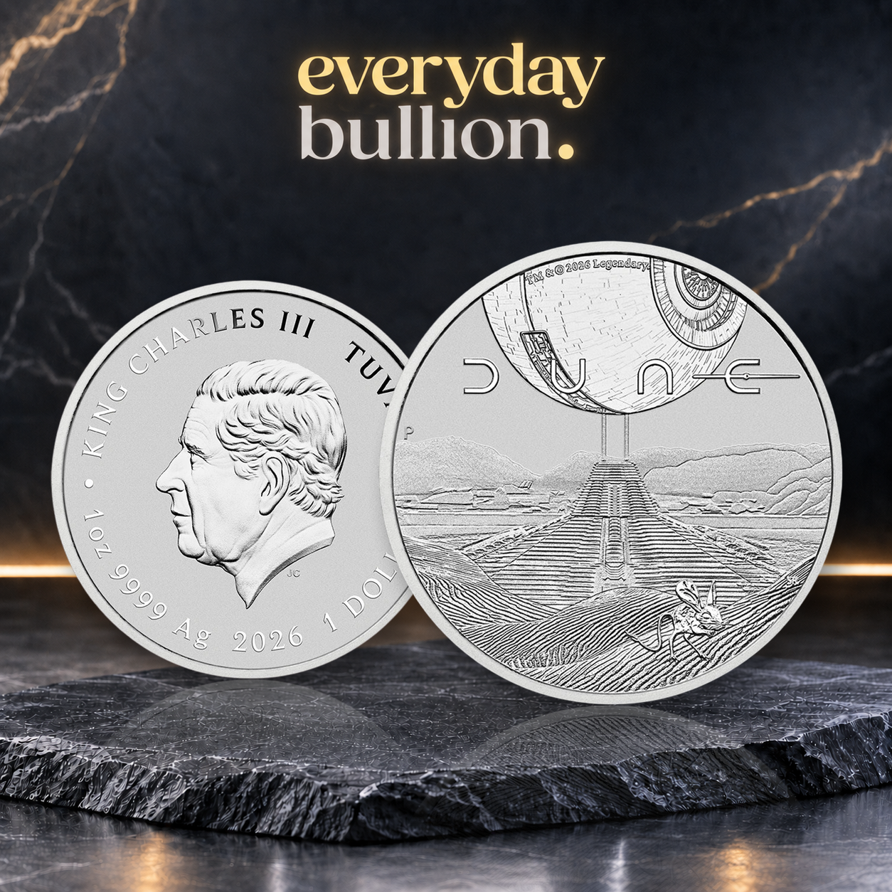 DUNE™ 2026 $1 1oz .9999 Fine Silver BU Coin in Capsule – The Perth Mint