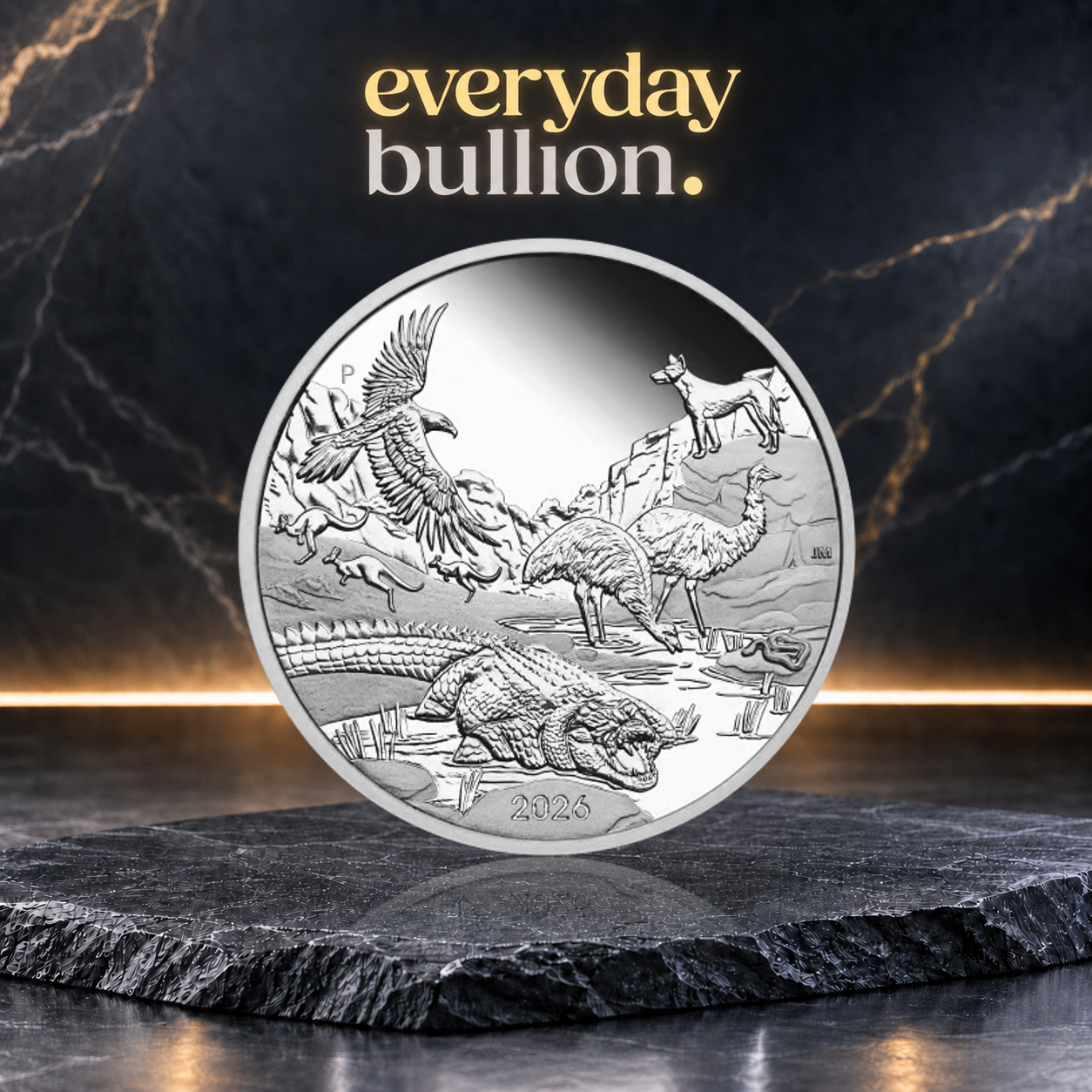 Wonders of Australia: The Outback 2026 1oz .9999 Fine Silver BU Coin in Capsule – Perth Mint
