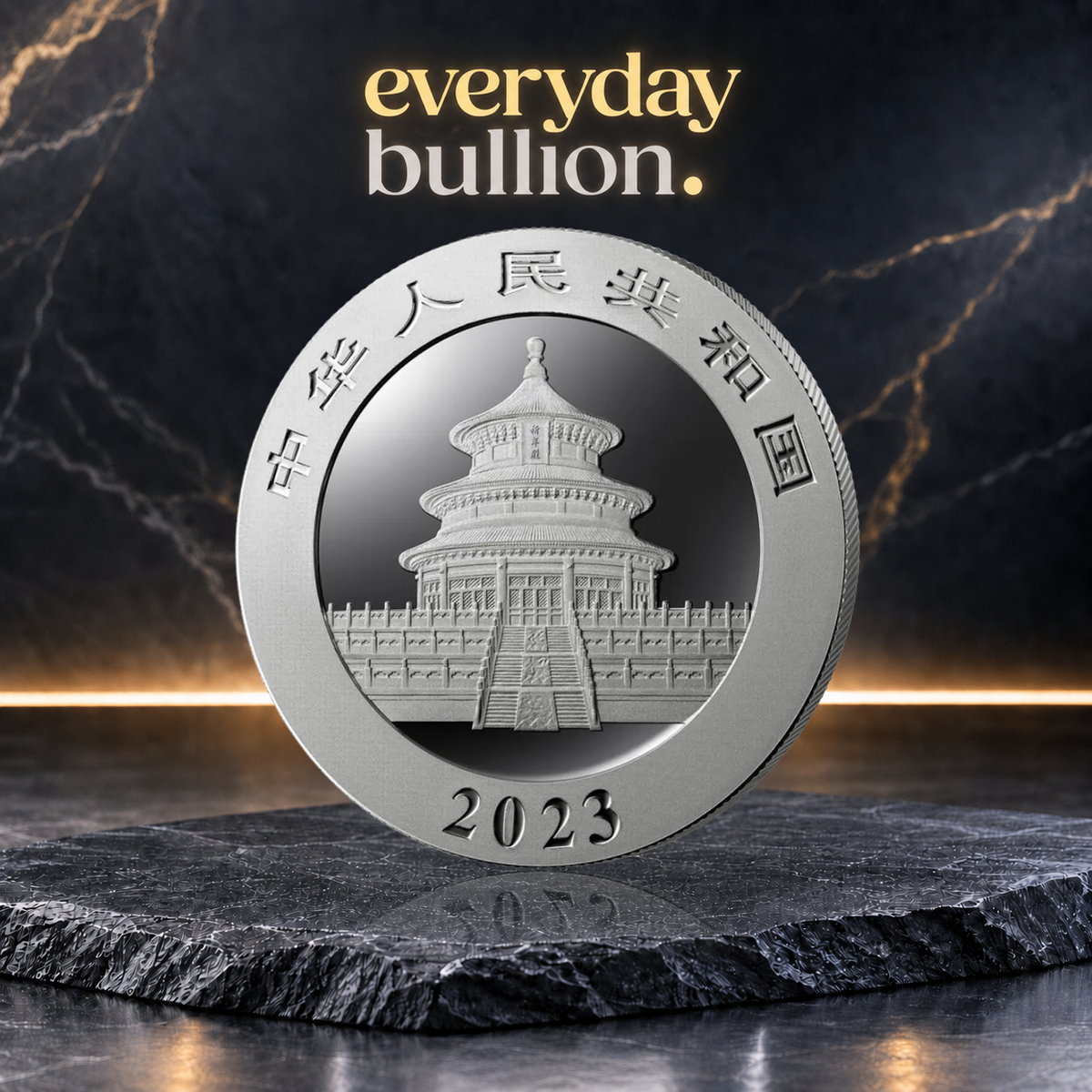 Chinese Panda 2023 30g .999 Silver 10 Yuan BU Coin in Capsule