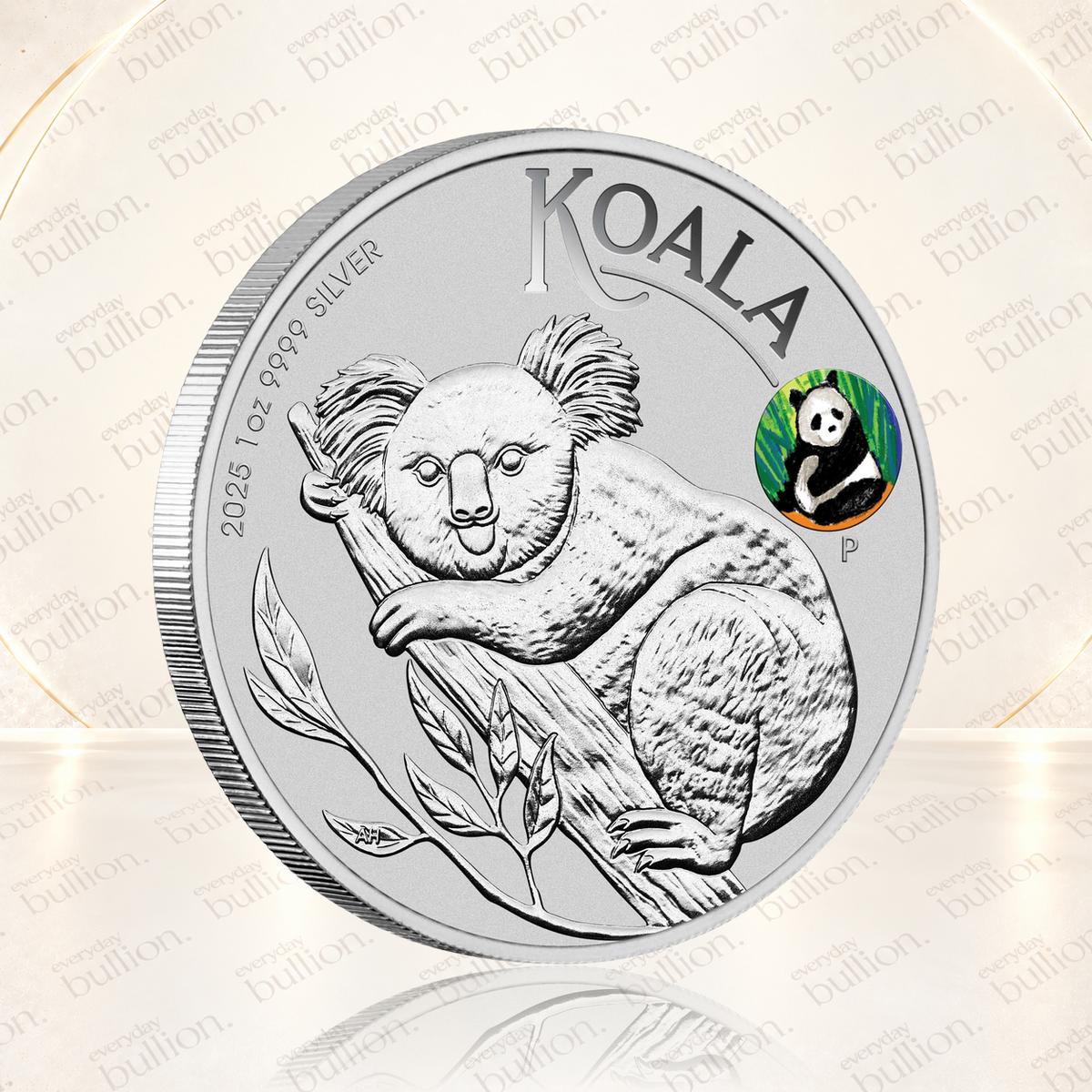 Beijing International Coin Exposition Australian Koala with Panda Privy 2025 $1 1 oz Silver Coloured Coin in Card - Australia - Perth Mint