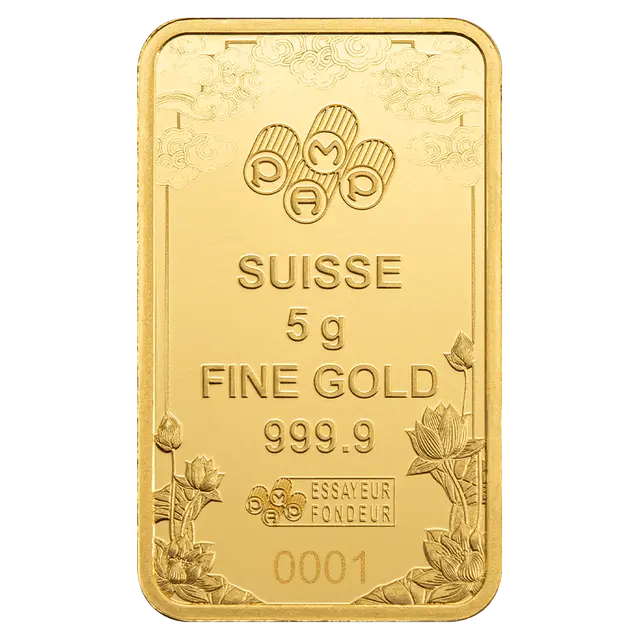 PAMP - 5 gram Gold Bar - Good Luck Yellow Dragon