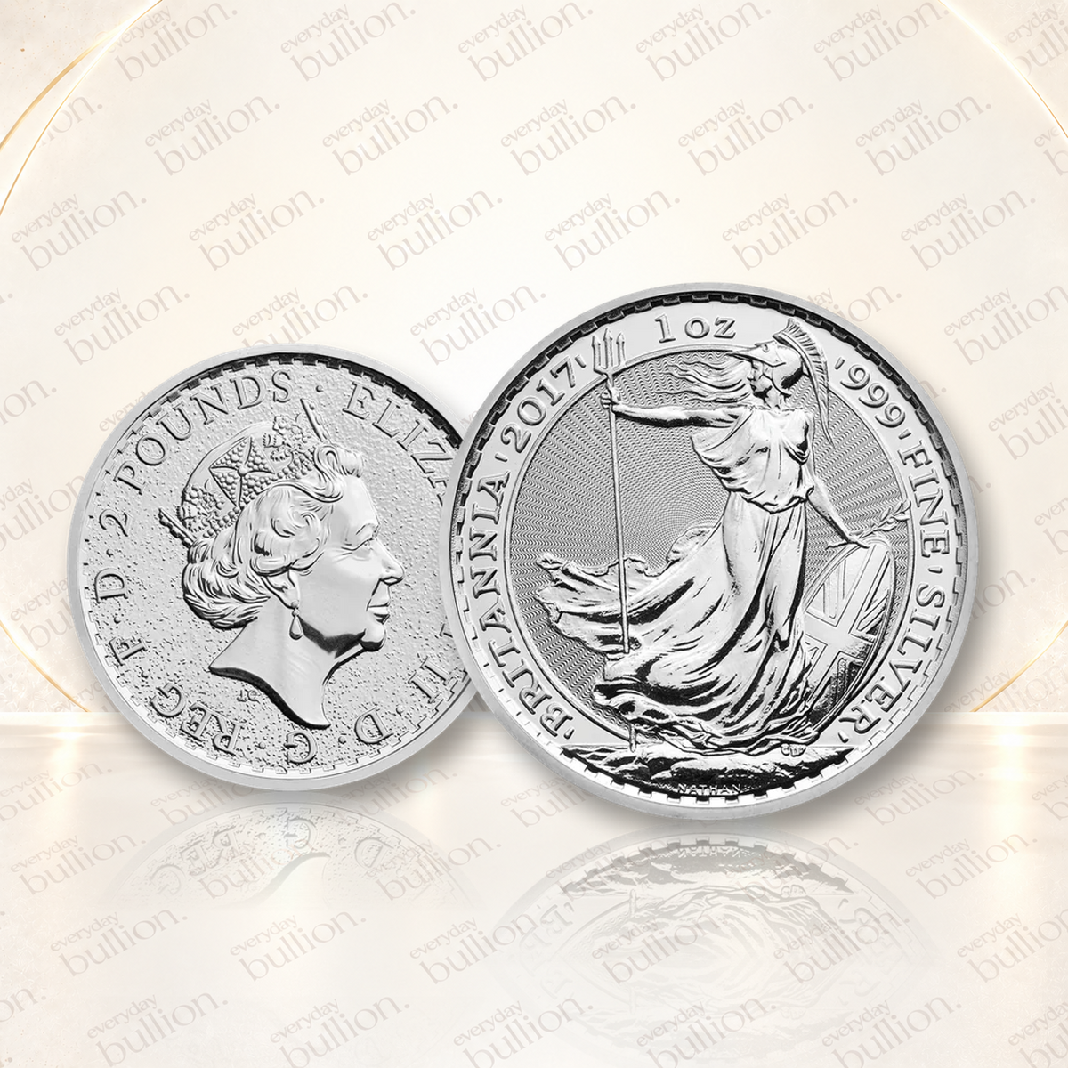 2017 Britannia Queen Elizabeth II £2 1oz .999 Silver Bullion Coin – United Kingdom – The Royal Mint
