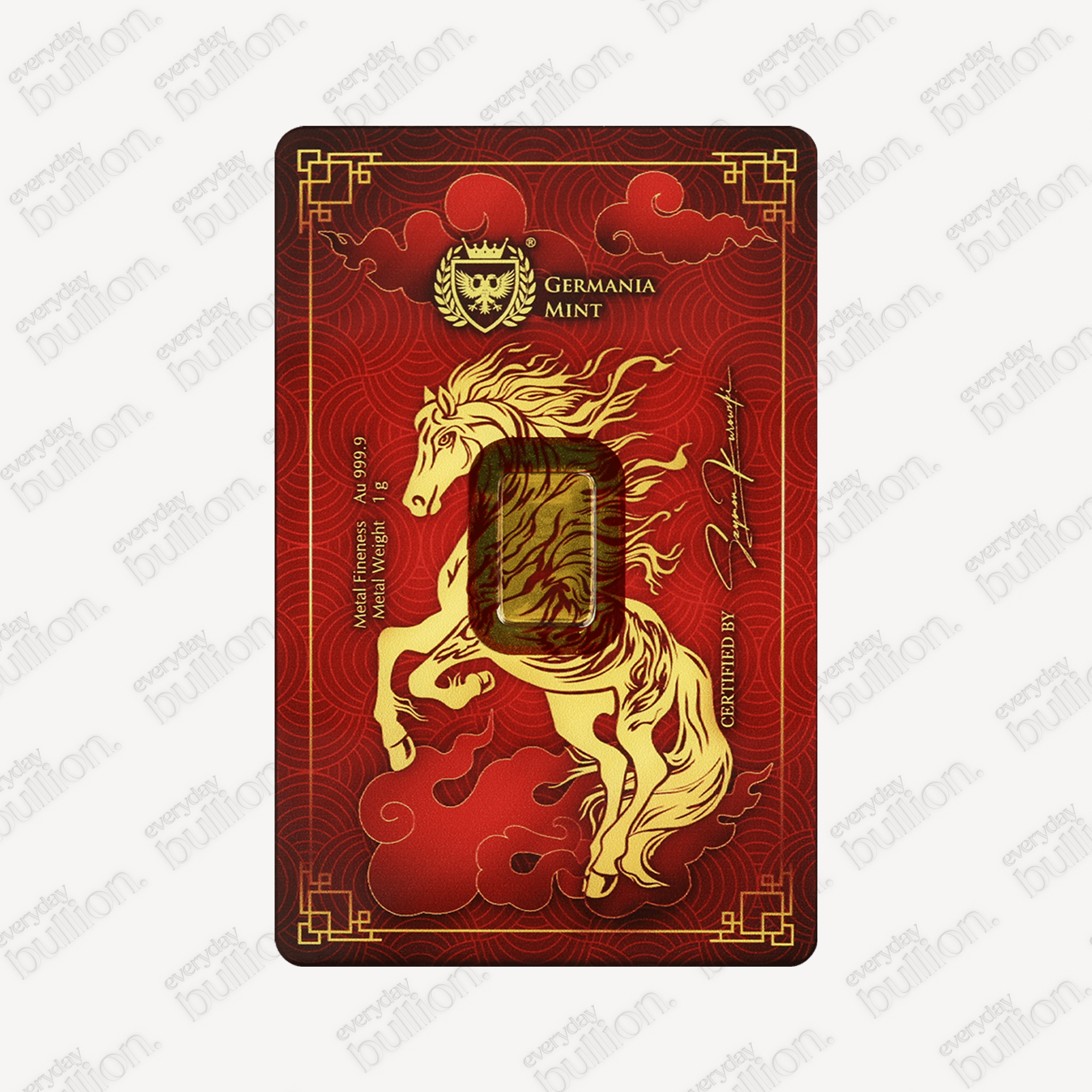 1g Gold Germania Mint - 2026 Year of the horse