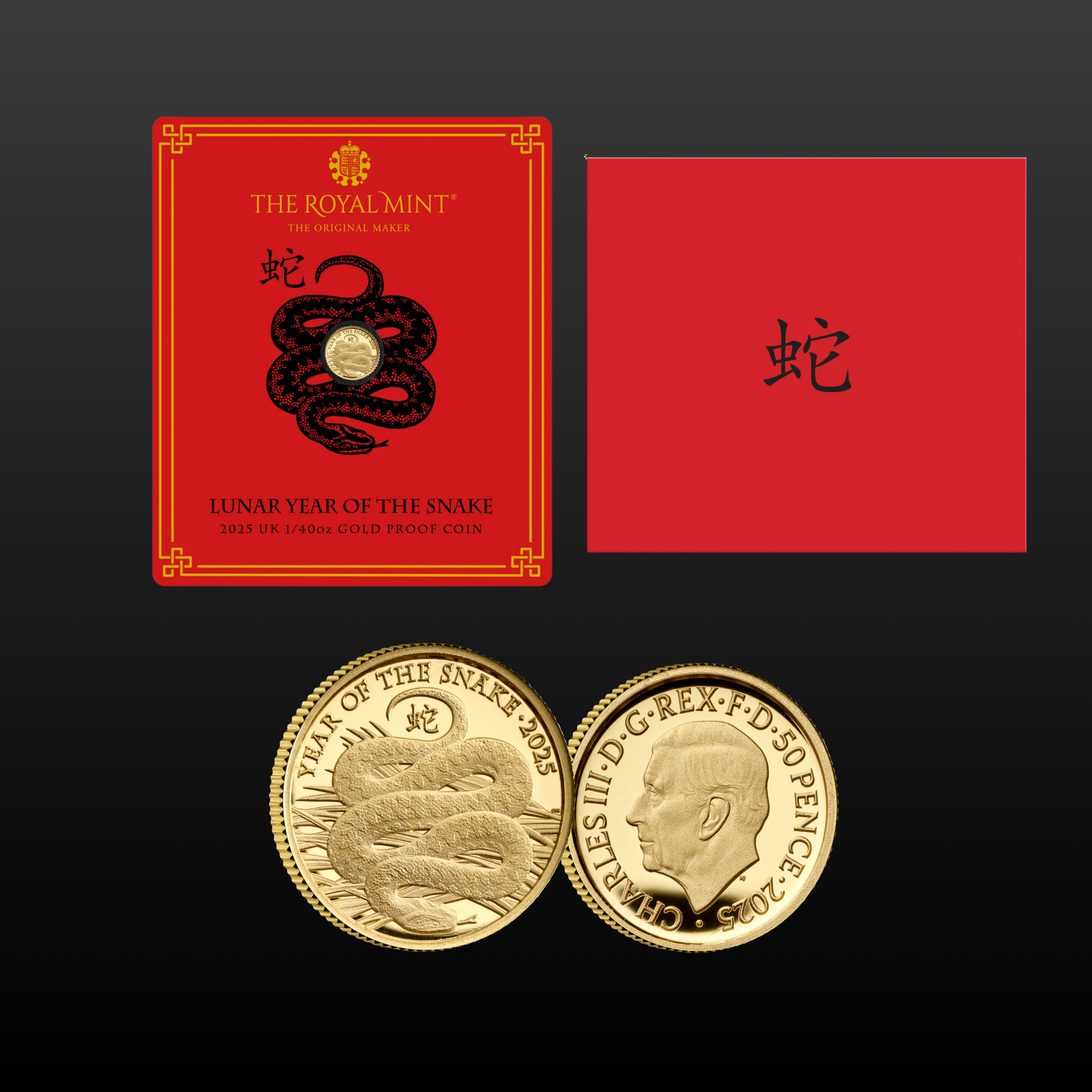 Lunar Year of the Snake 2025 UK 1/40th oz Gold Proof Coin