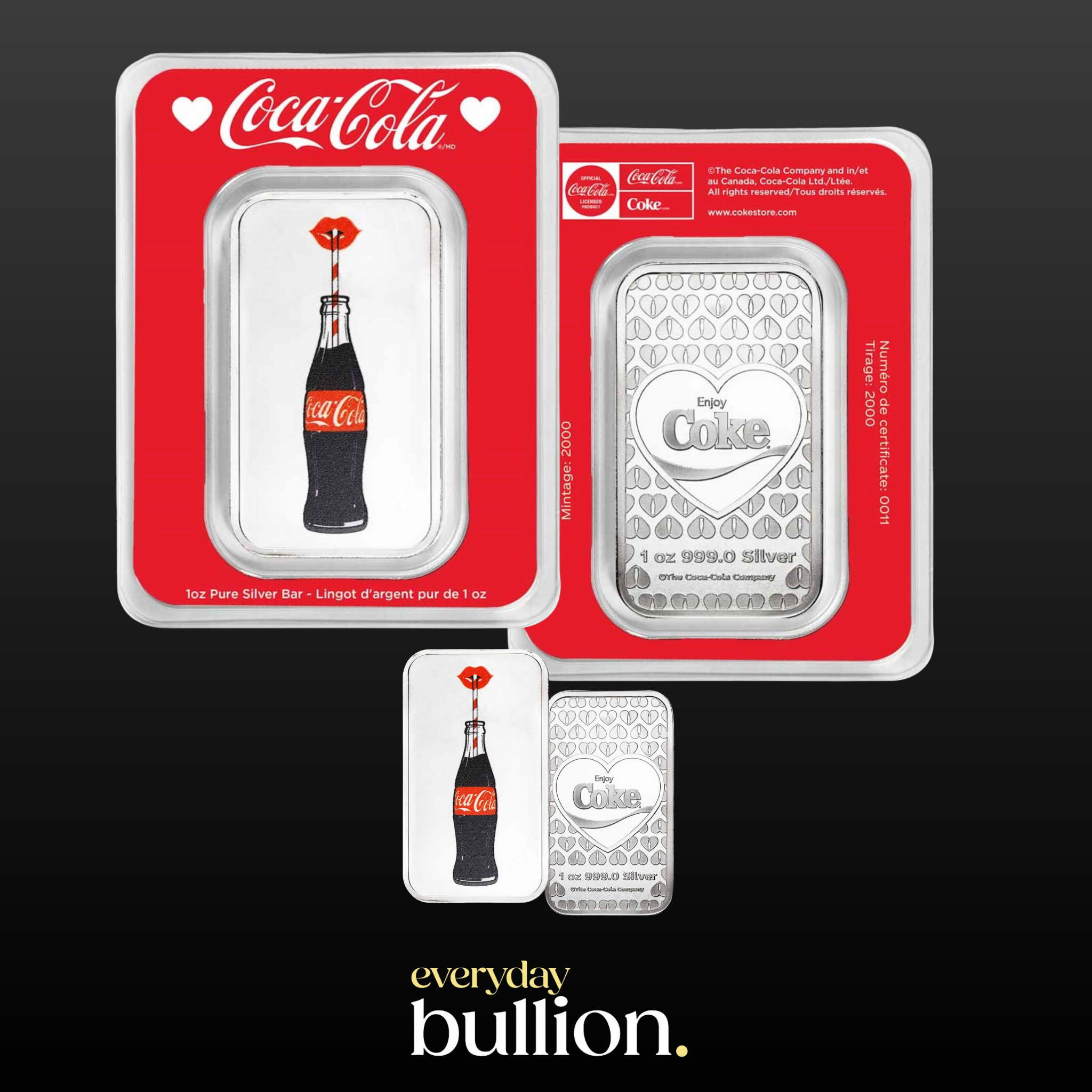 Coca-Cola® 1 oz Silver Enjoy Coke® Colorized Bar (in TEP)
