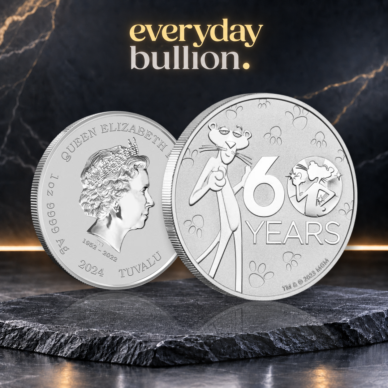 Pink Panther™ 60th Anniversary 2024 1oz .9999 Fine Silver BU Coin in Capsule – Perth Mint