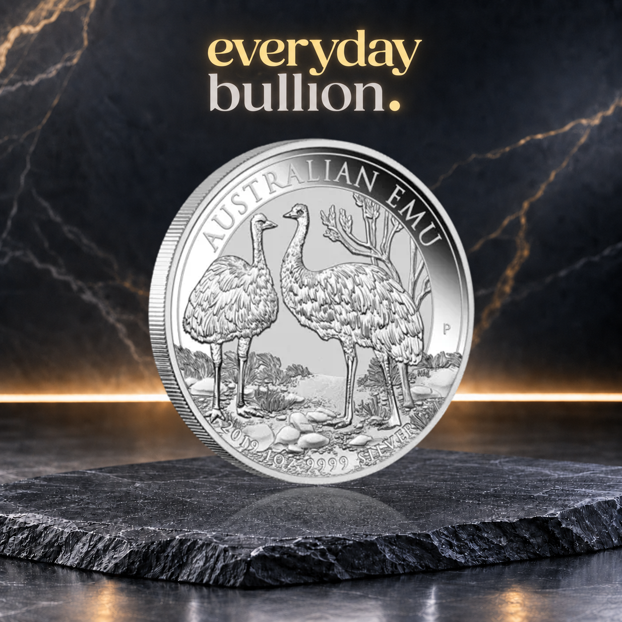 Australian Emu 2019 1oz .9999 Fine Silver BU Coin in Capsule – Perth Mint