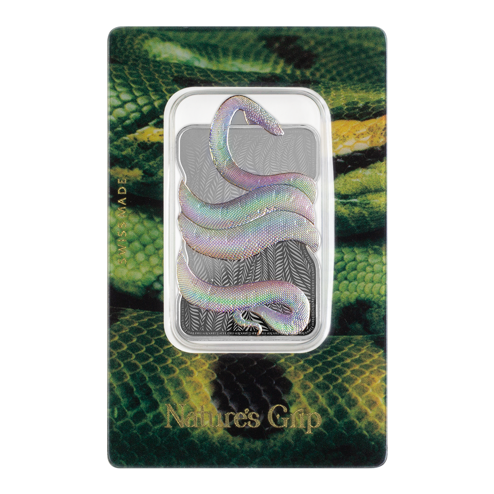 PAMP - Nature’s Grip Green Anaconda - 1oz Silver Legal Tender Bar