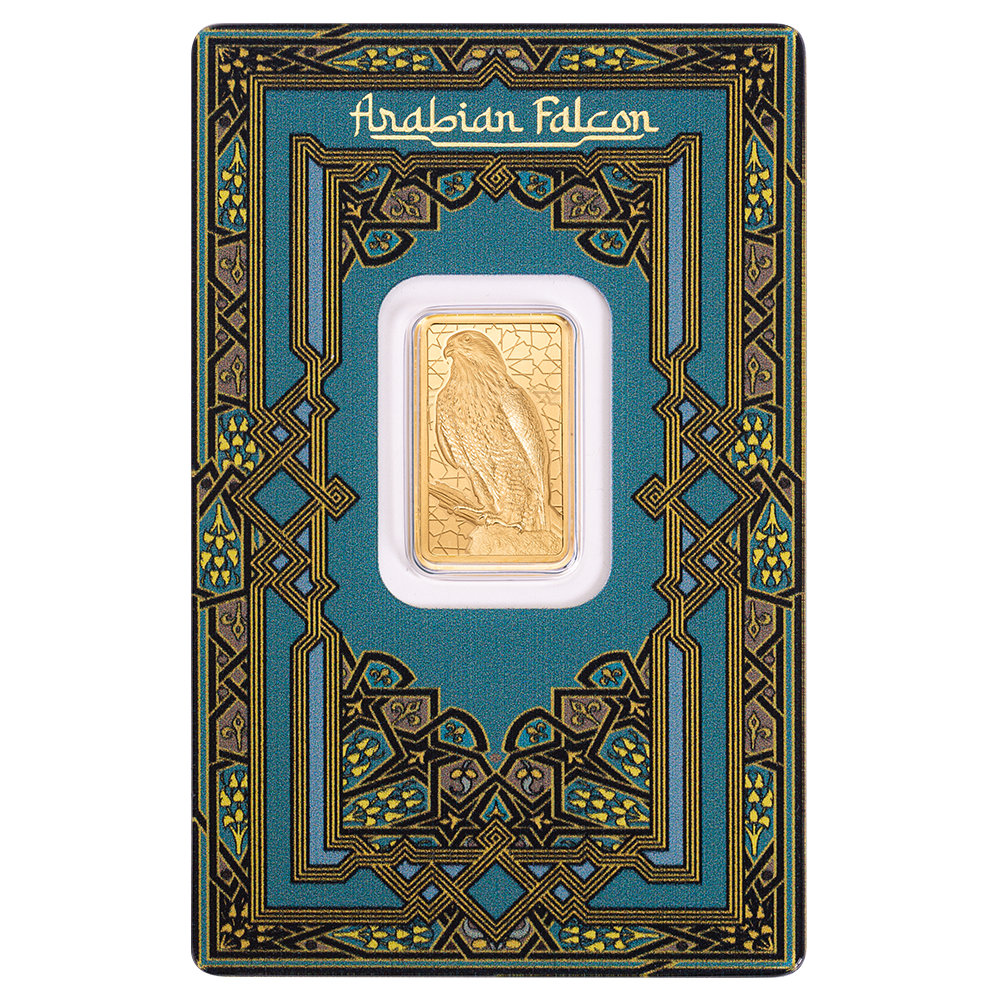 PAMP - Arabian Falcon 5g Pure Gold Bar with Pendant Frame
