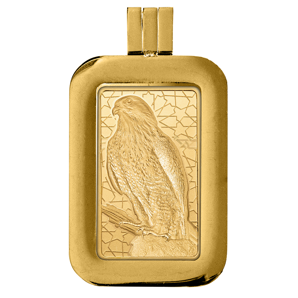 PAMP - Arabian Falcon 5g Pure Gold Bar with Pendant Frame