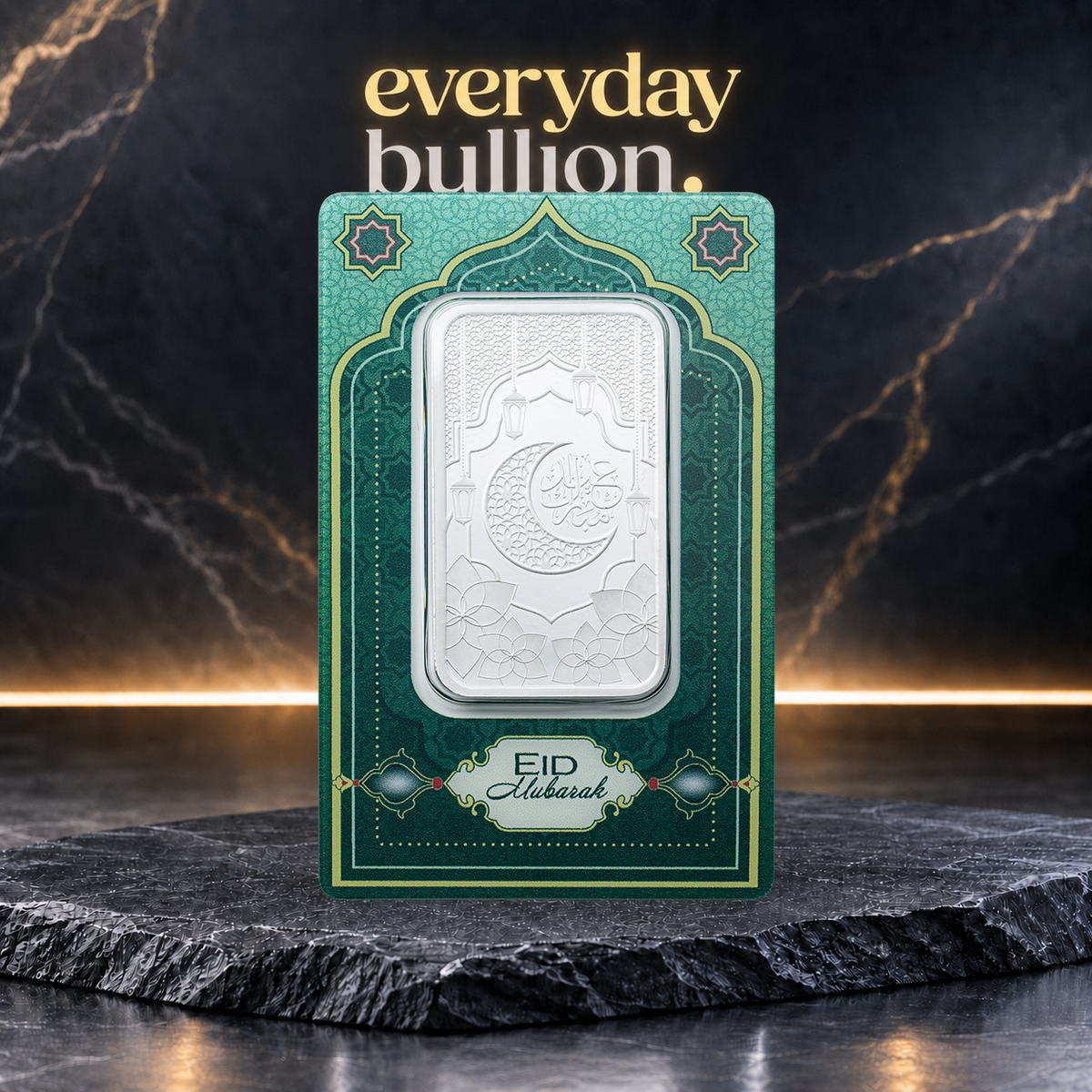 Eid Mubarak 1oz .9999 Fine Silver Bar in TEP – PAMP Suisse
