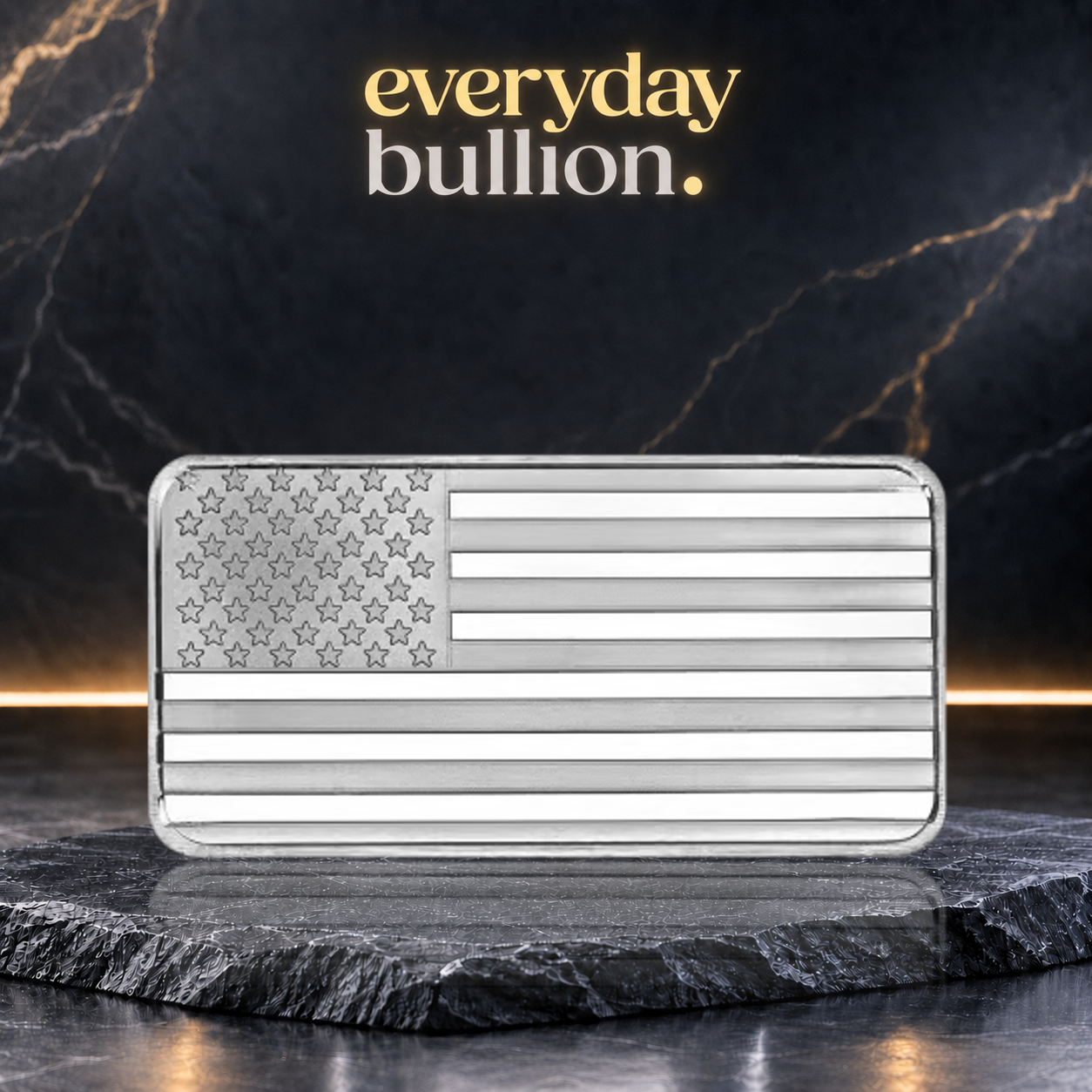 American Flag & United We Stand 1oz .999 Fine Silver Bar – SilverTowne Mint