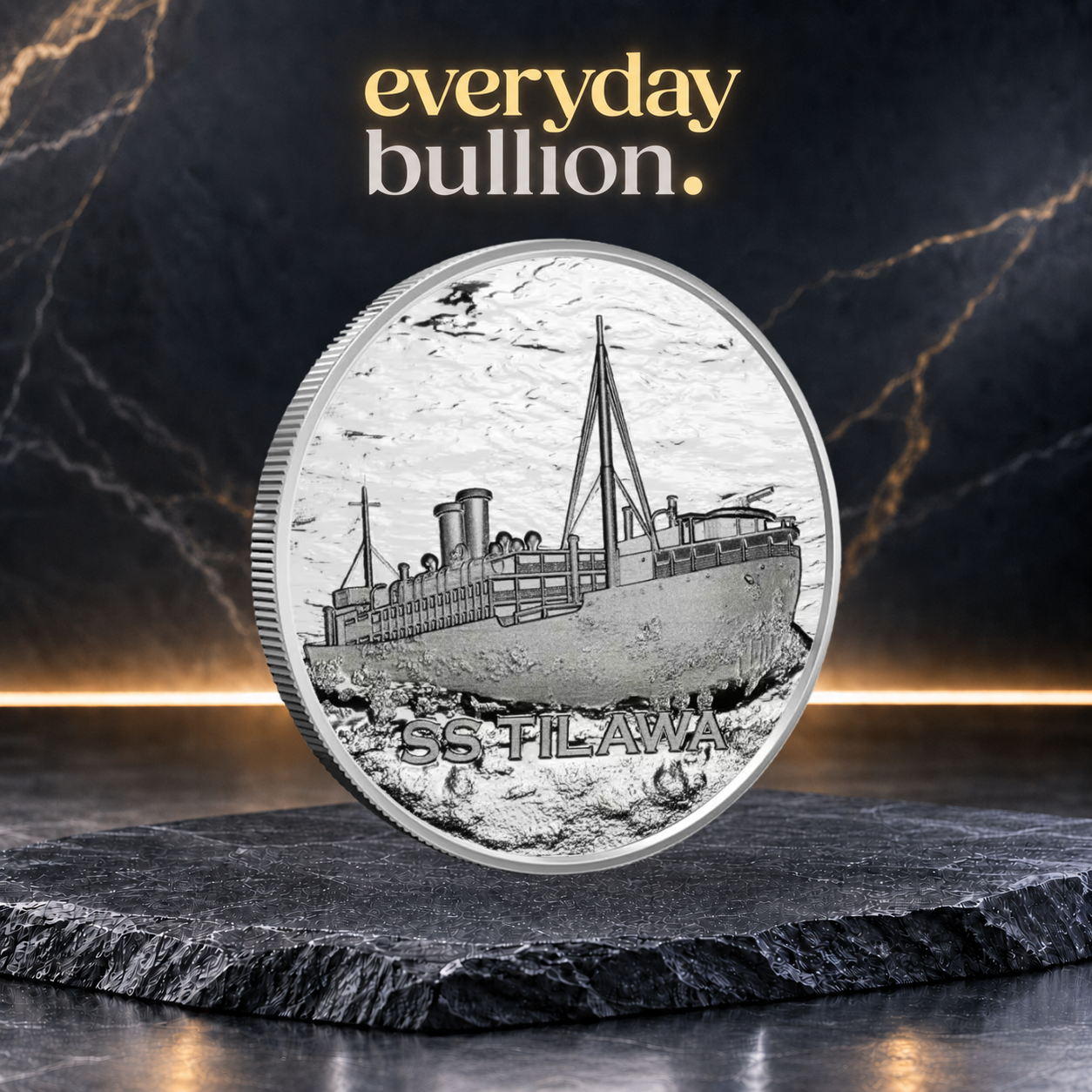 S.S. Tilawa Shipwreck Silver Voyage 1oz .999 Fine Silver Round