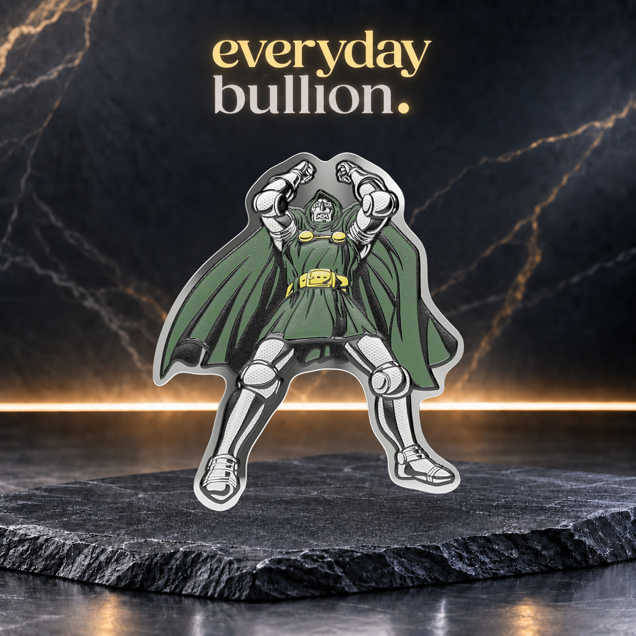 Marvel Doctor Doom Master of Menace 2026 $1 1/2oz .999 Silver Shaped Proof Blind Box – SDCC Exclusive – Niue – Agoro