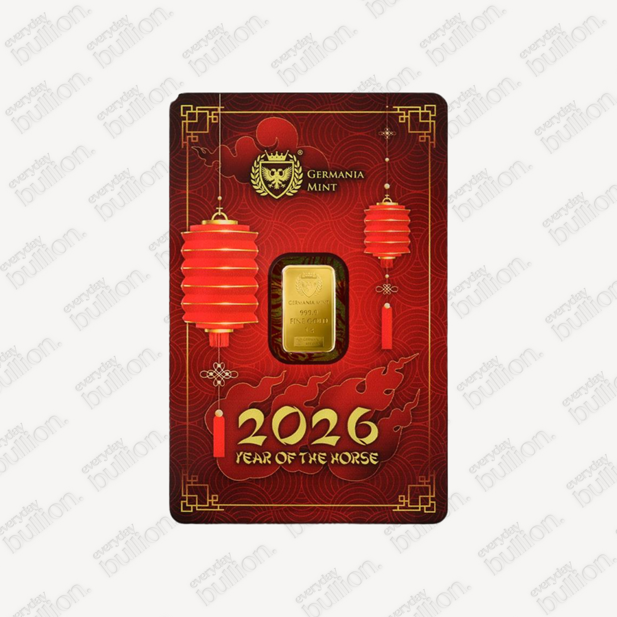 1g Gold Germania Mint Year of the Horse Bar (2026)
