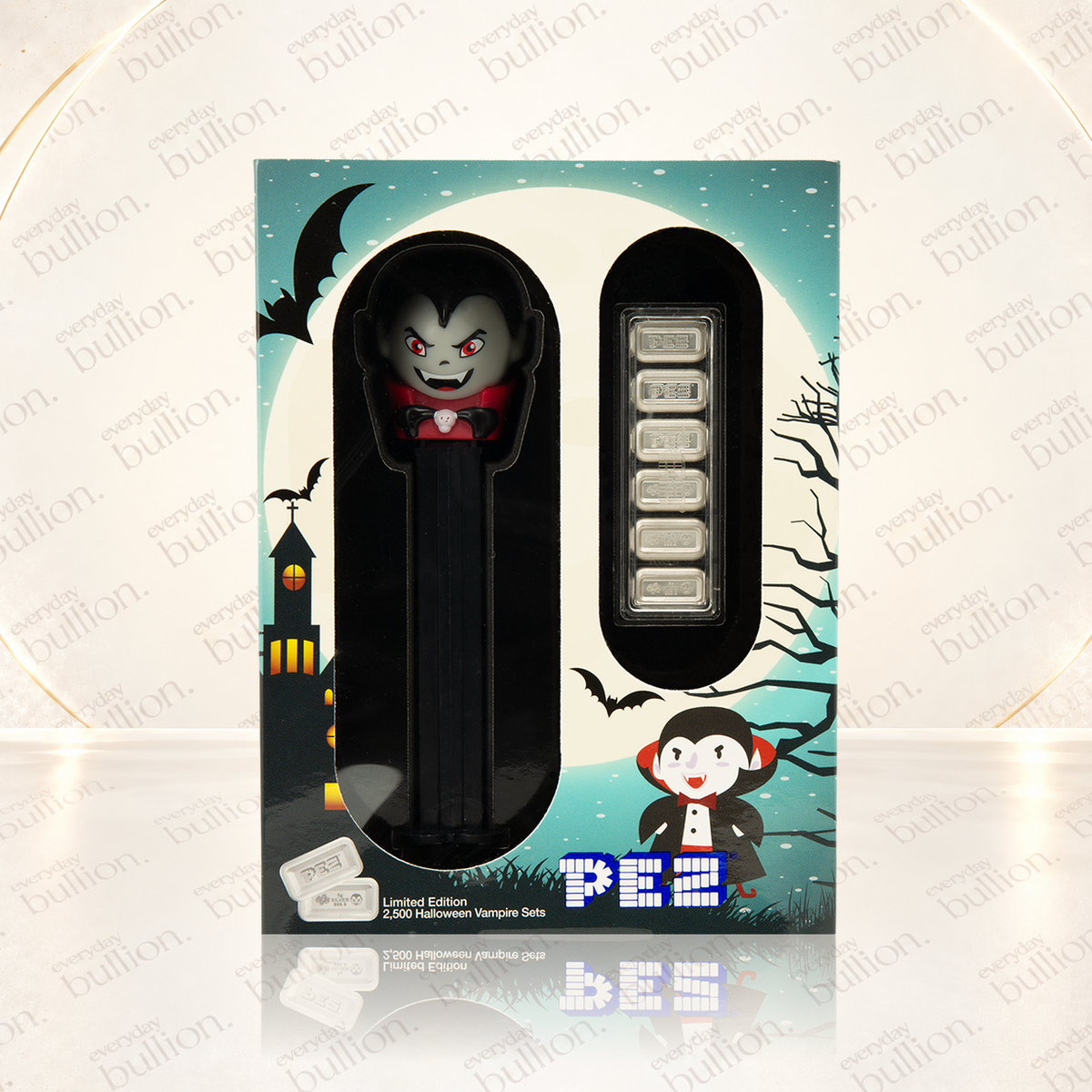 2026 PEZ® Vampire Dispenser 6 × 5g .9999 Silver Wafer Gift Set – Switzerland – PAMP Suisse