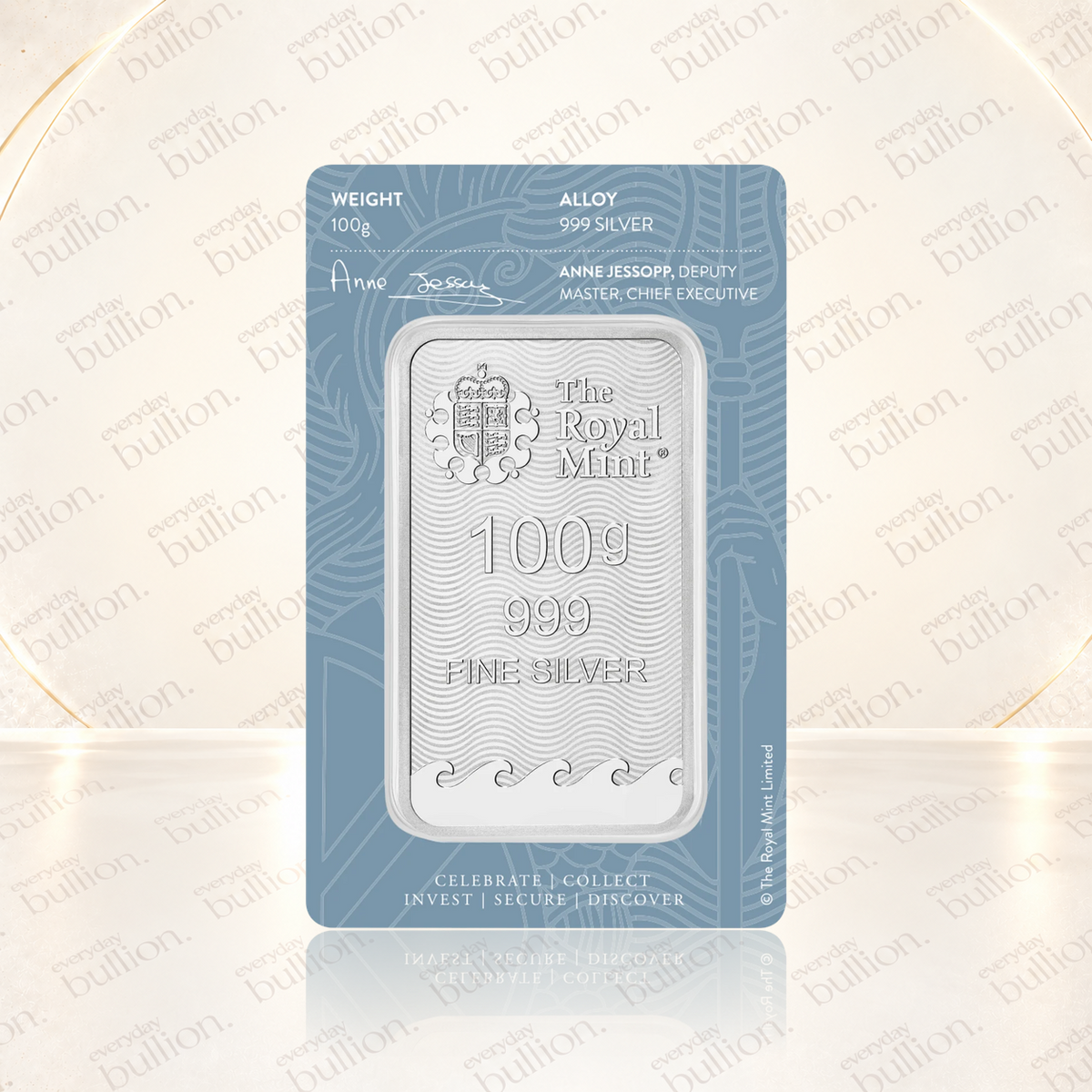 Britannia 100g .999 Fine Silver Minted Bar in Sealed Blister - United Kingdom - The Royal Mint