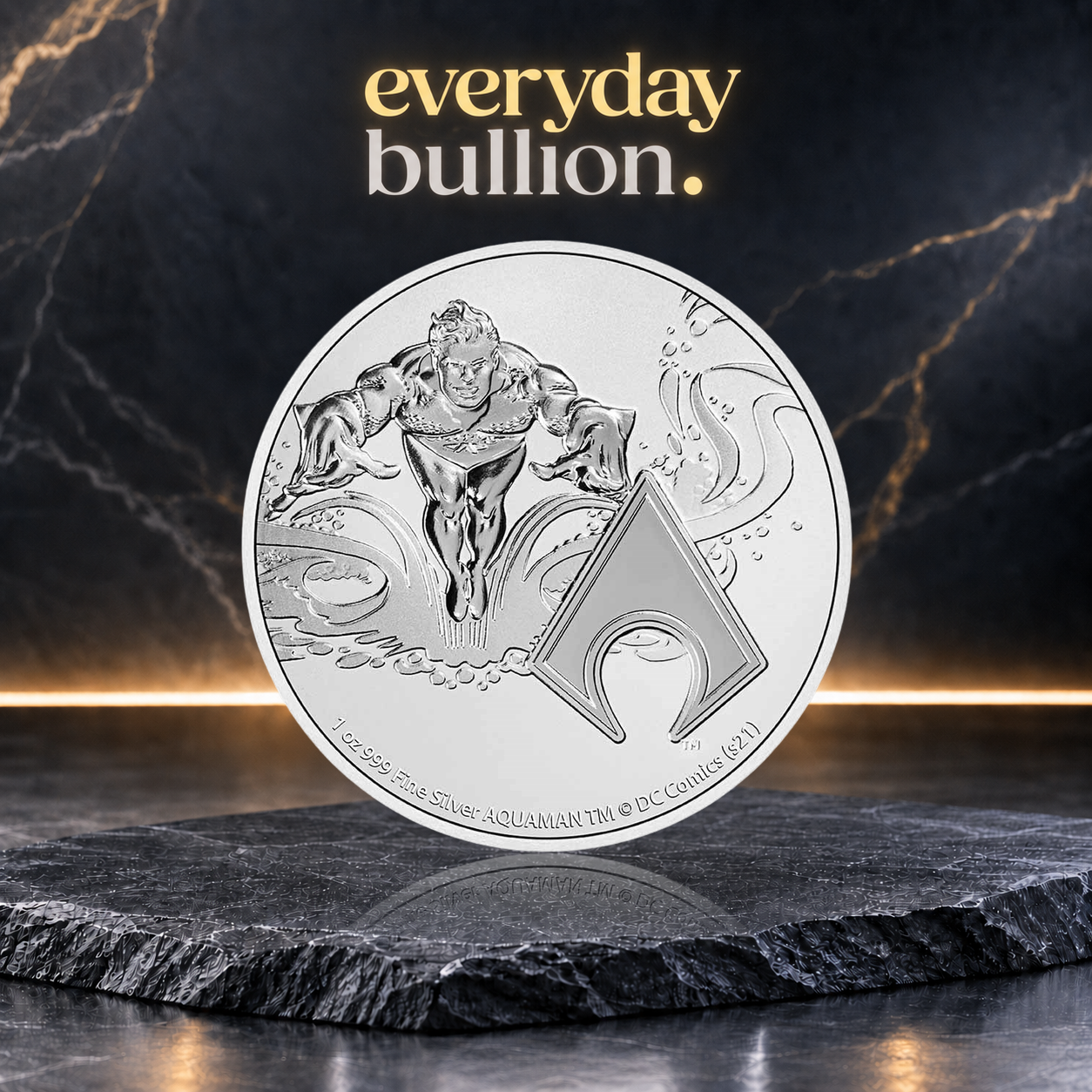 DC Comics Justice League: Aquaman 2022 1oz .999 Fine Silver BU Coin – New Zealand Mint