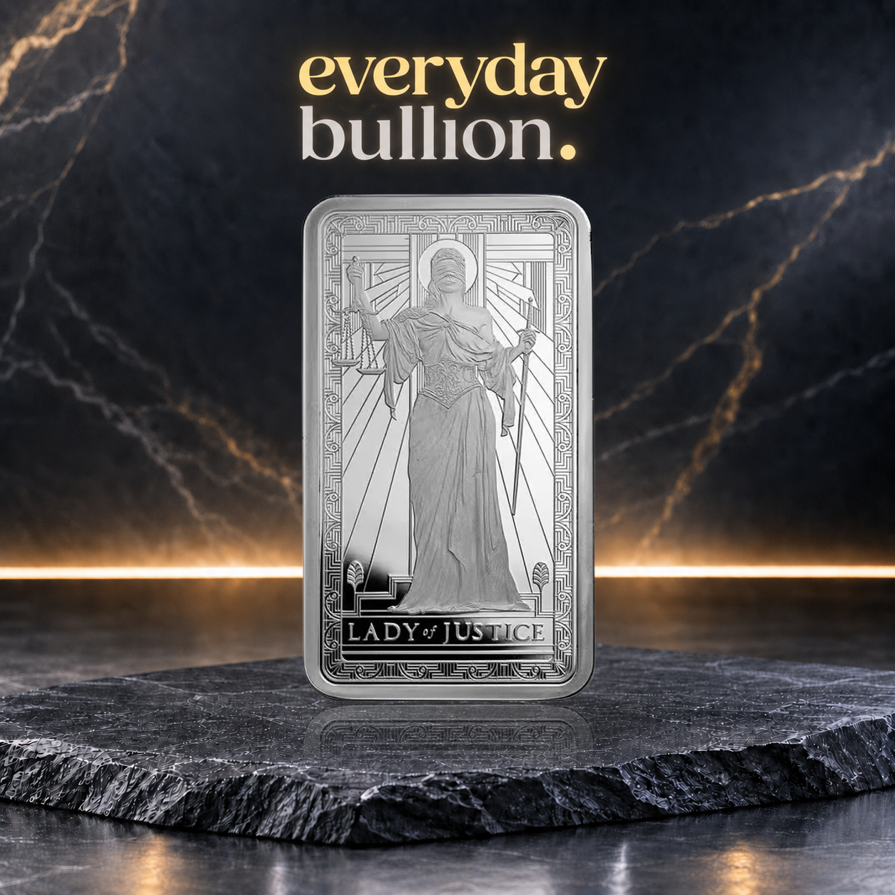 PAMP Lady of Justice 1oz .999 Fine Silver Semi-Proof Bar – PAMP USA