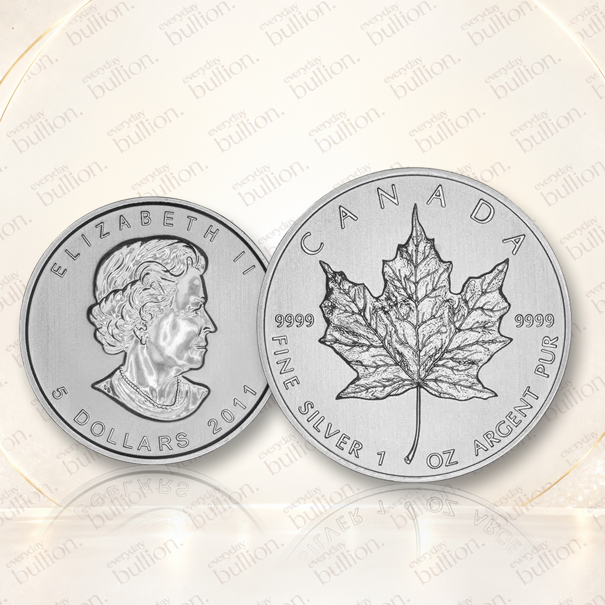 Canadian Maple Leaf 2011 $5 1oz .9999 Silver Bullion Coin – Canada – Royal Canadian Mint