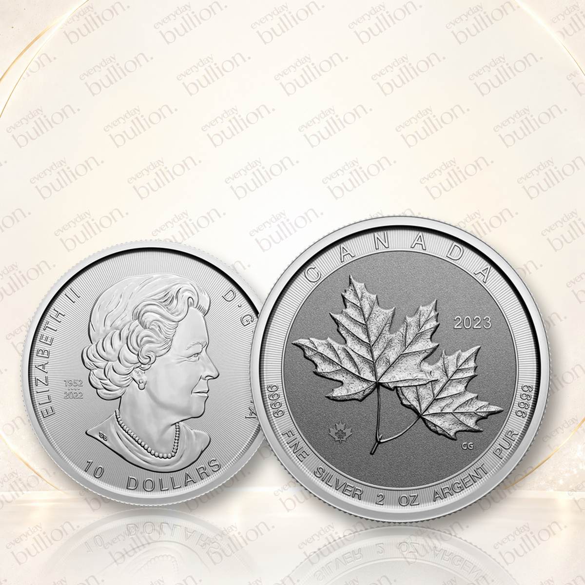 Canadian Twin Maples 2023 $10 2oz .9999 Silver Bullion Coin – Royal Canadian Mint