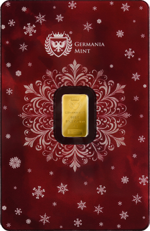 Germania Mint -1g Au999.9 Minted Bar - Christmas (SHIPPING WITHIN 2 WEEKS)
