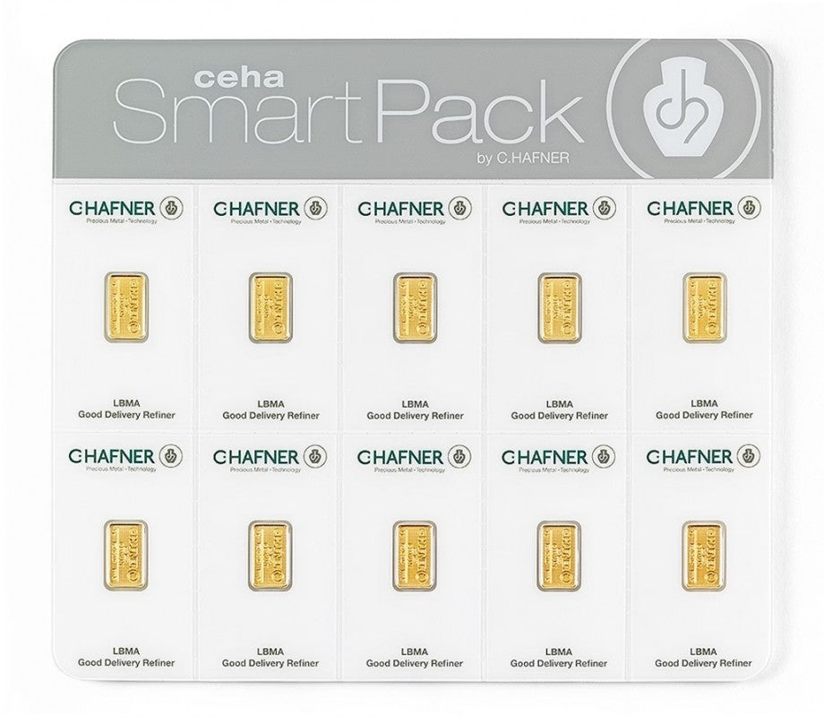Gold Bar Au999.9 Hafner Smartpack - 10x2g ( 1 WEEK DELIVERY)