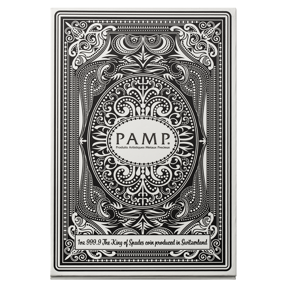 PAMP - 1oz Pure Silver Shaped Coin - Royal Flush King of Spades