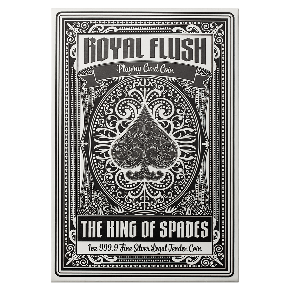 PAMP - 1oz Pure Silver Shaped Coin - Royal Flush King of Spades