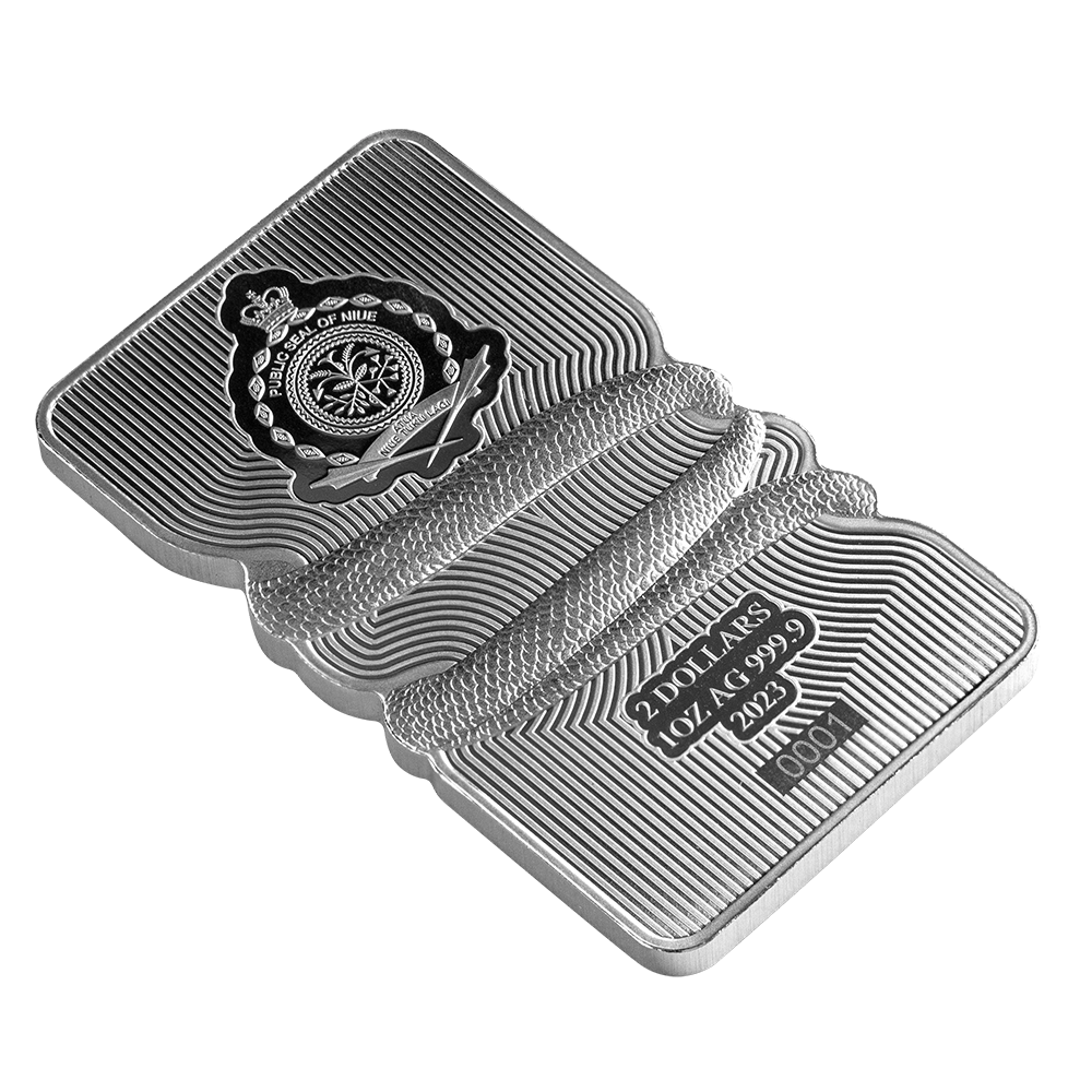 PAMP - Nature’s Grip - Sunbeam Snake 1oz Silver Legal Tender Bar