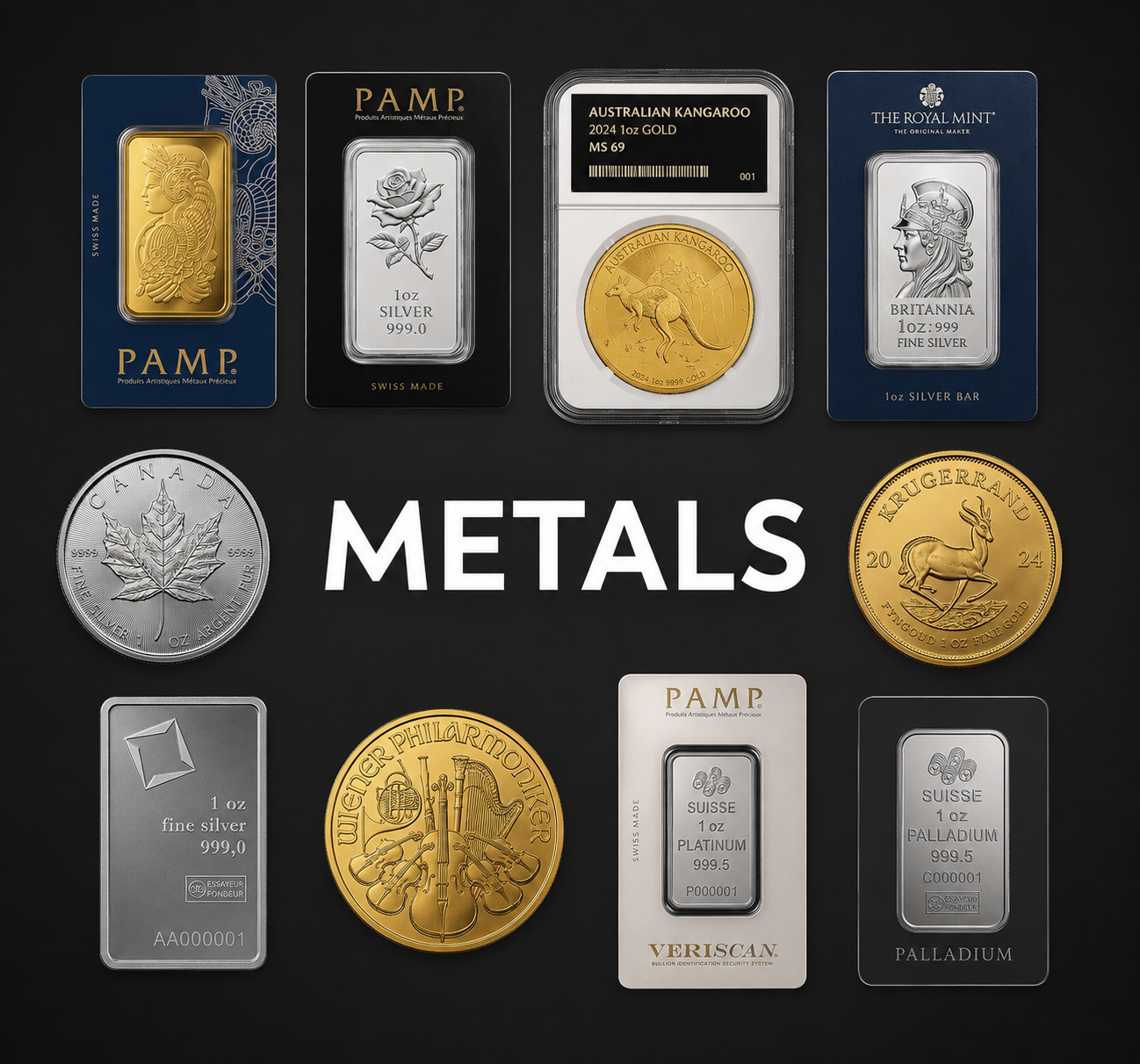 EverydayBullion handles all type of PAMP products, latest, high value and exclusive coins, bars and bullion in Gold and Silver.